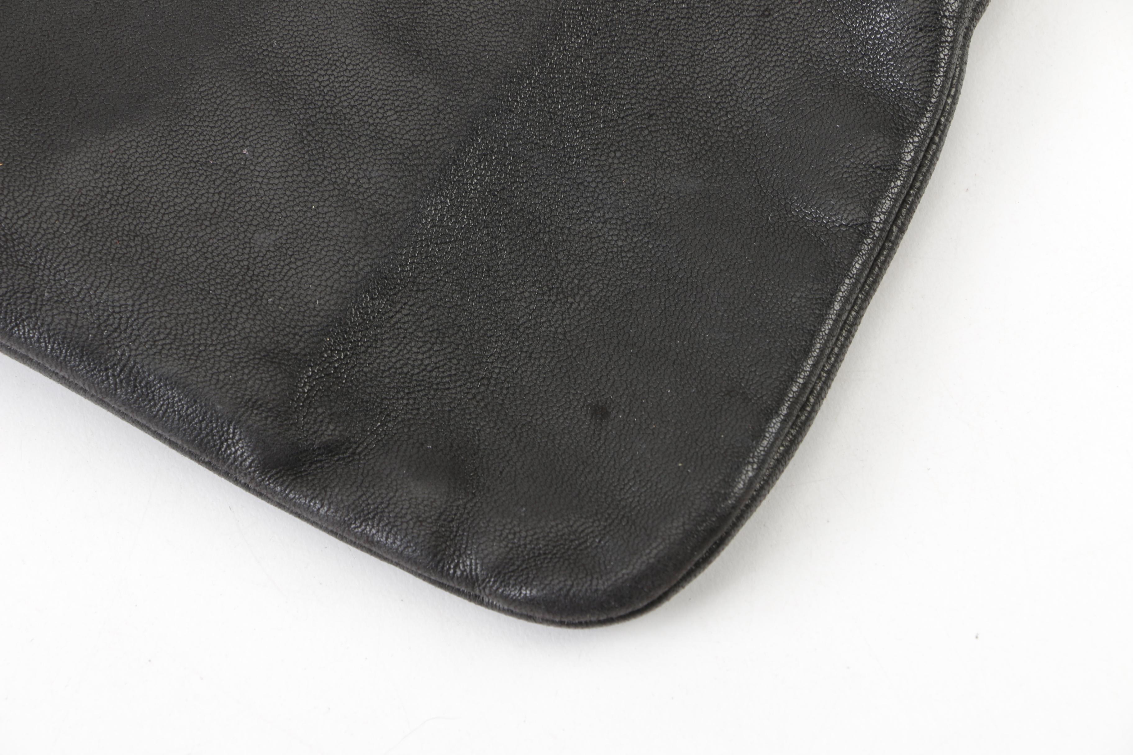 Prada Black Grained Leather Handbag with Brass and Enamel Clasp, Made in Italy