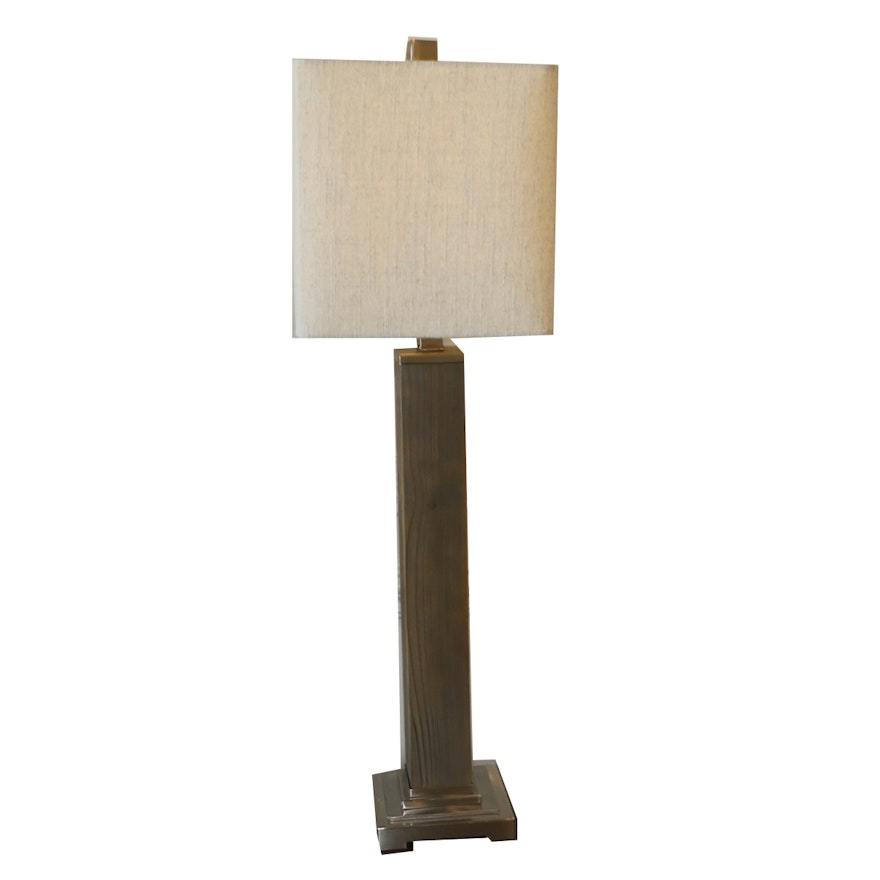 Pillar Accent Lamp with Square Shade