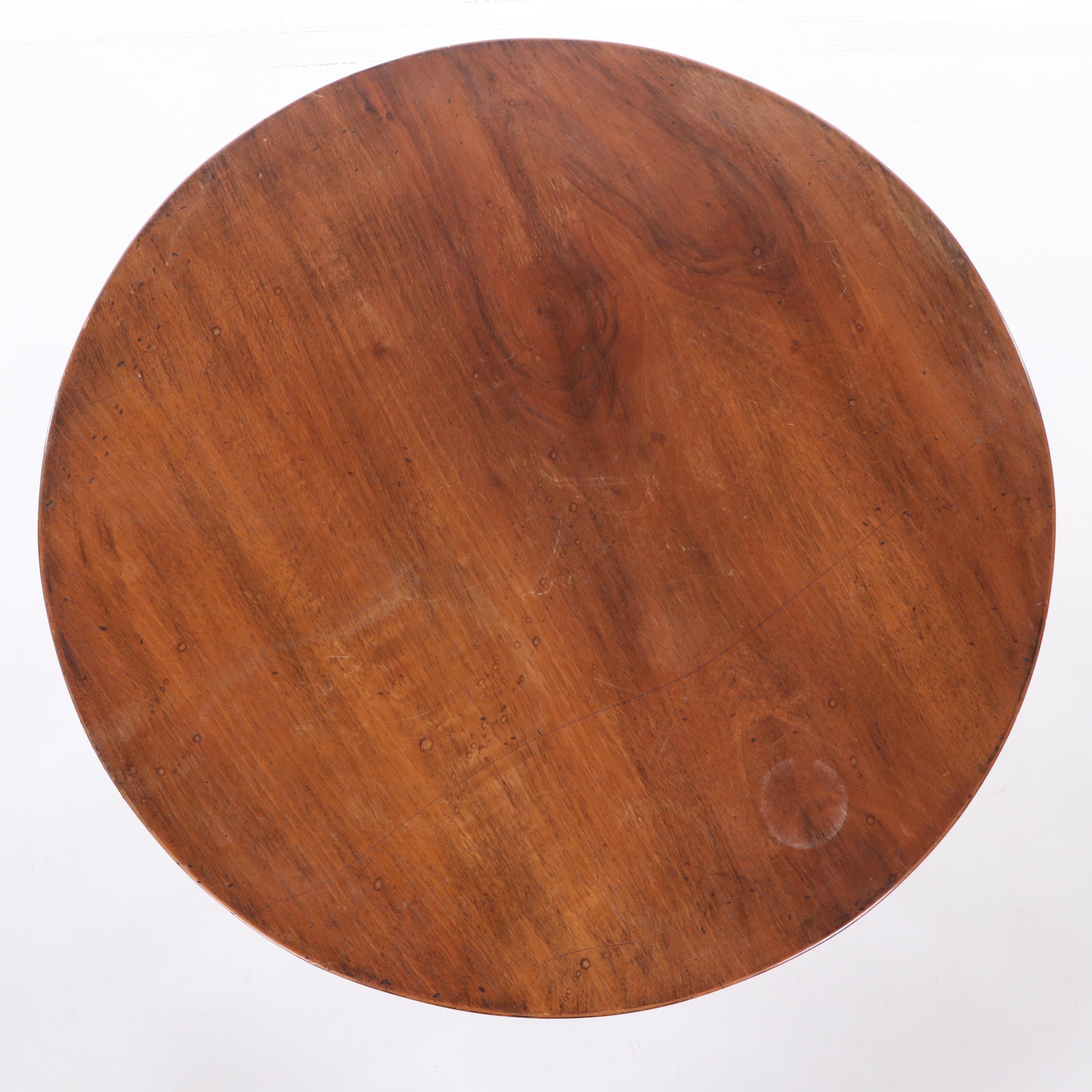Walnut Stained Wooden Side Table by Trouvailles, 21st Century