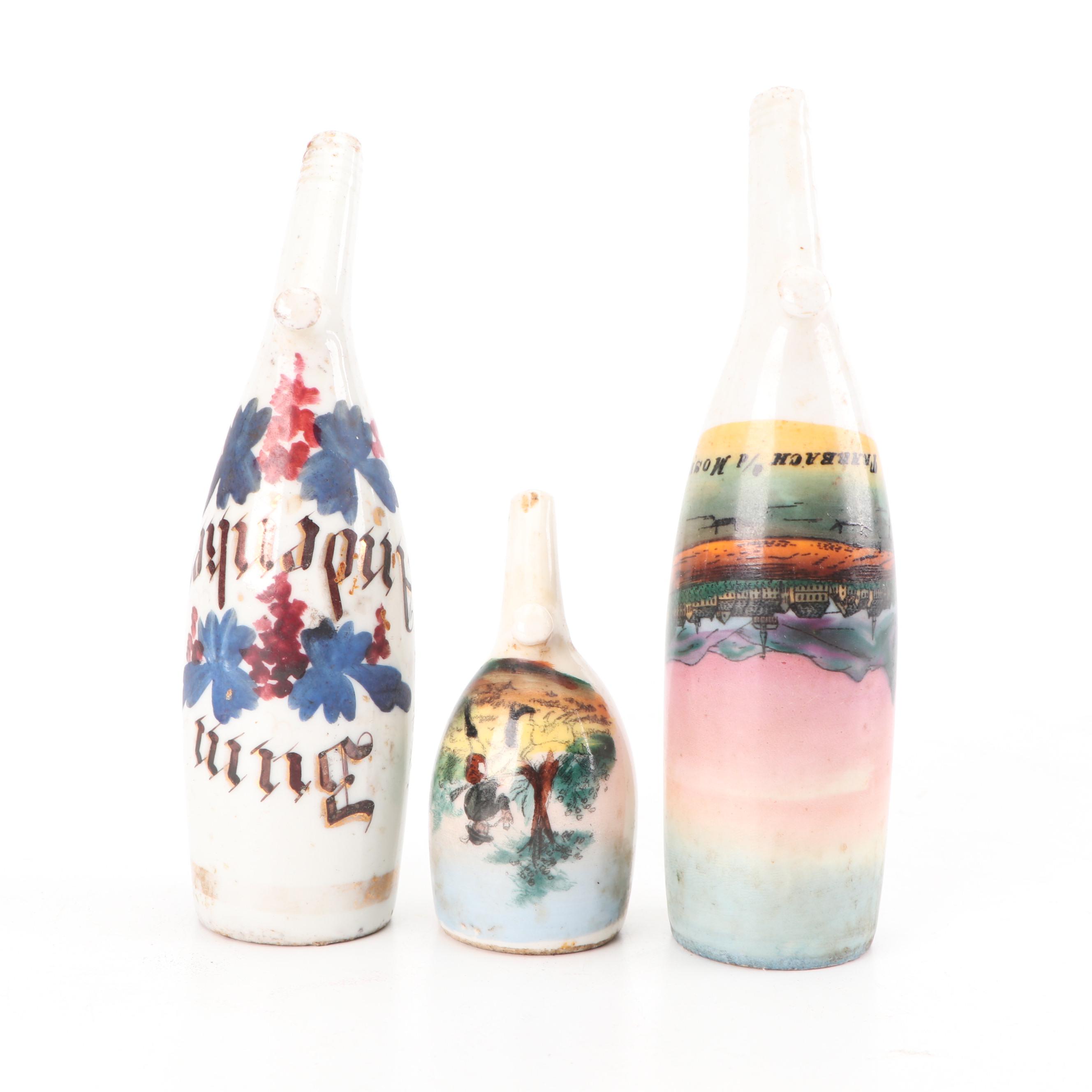 German Porcelain Pipe Bowls, Vintage