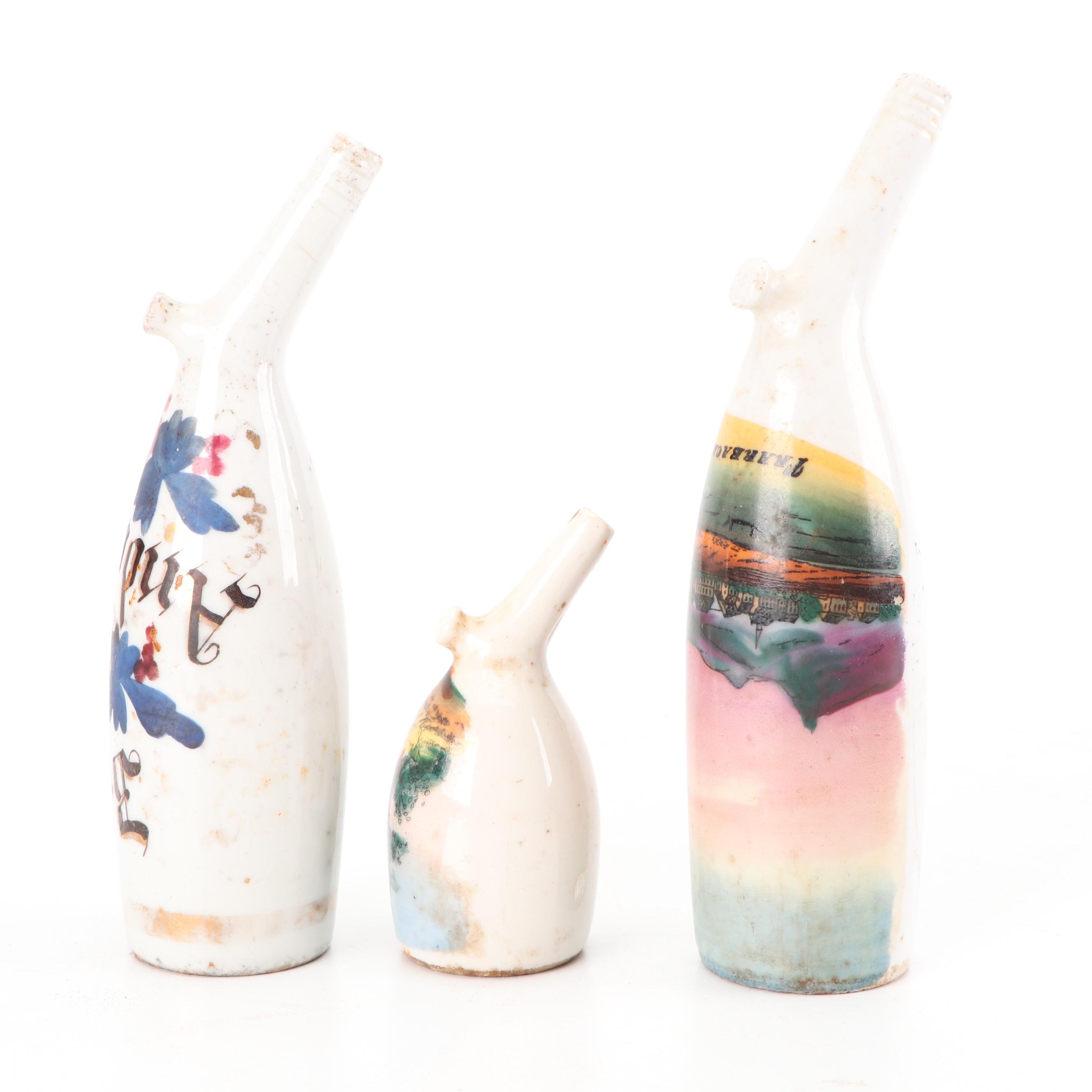 German Porcelain Pipe Bowls, Vintage