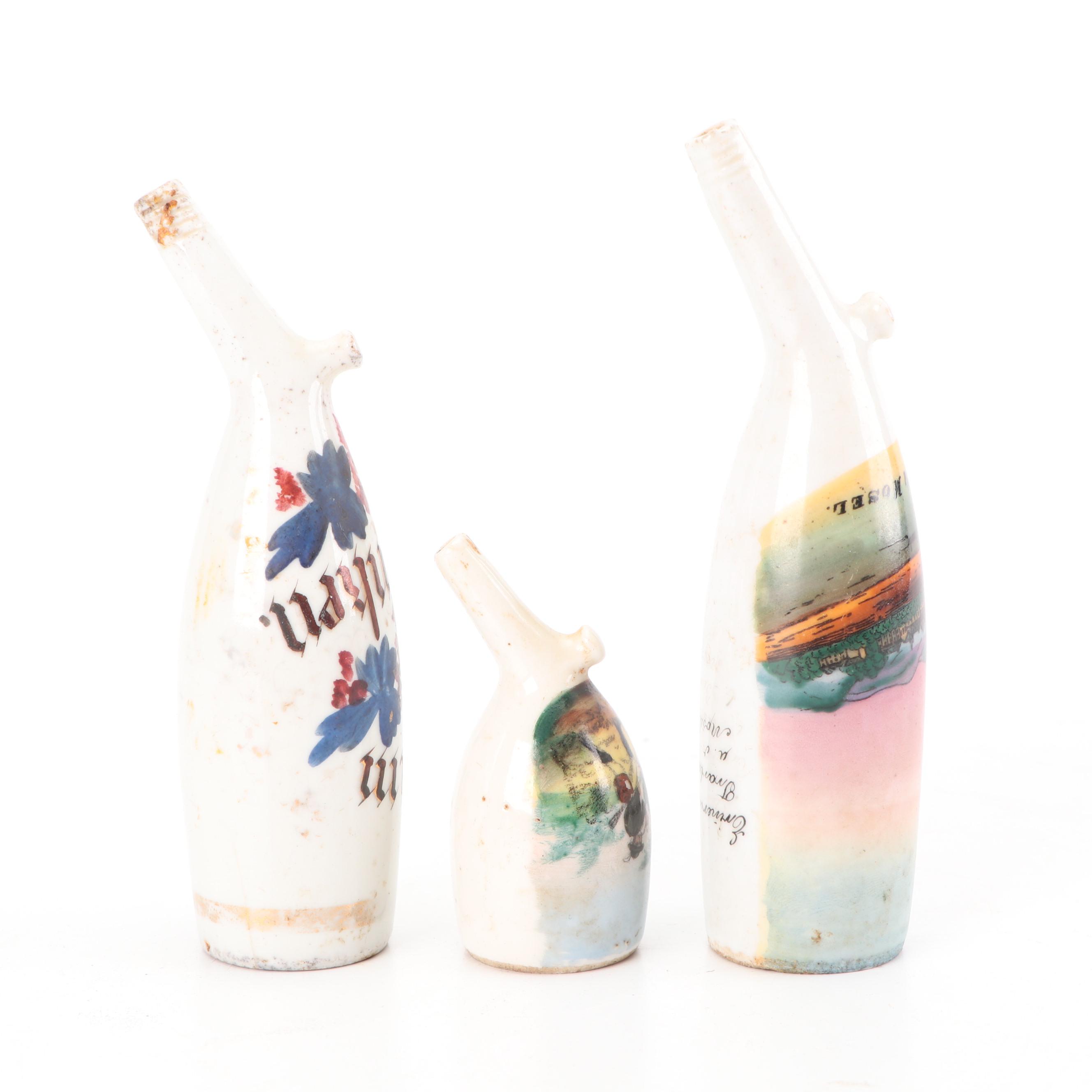 German Porcelain Pipe Bowls, Vintage