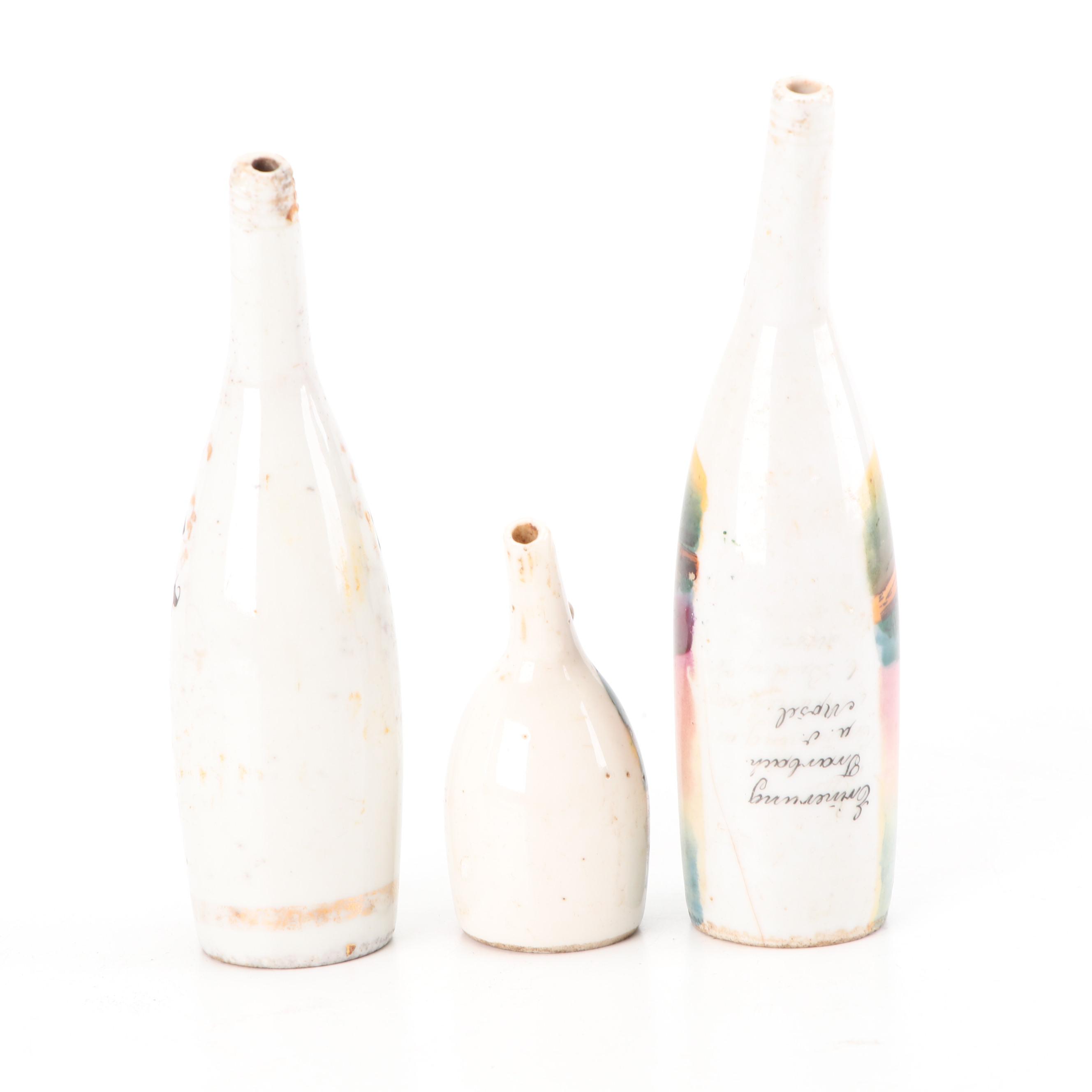 German Porcelain Pipe Bowls, Vintage