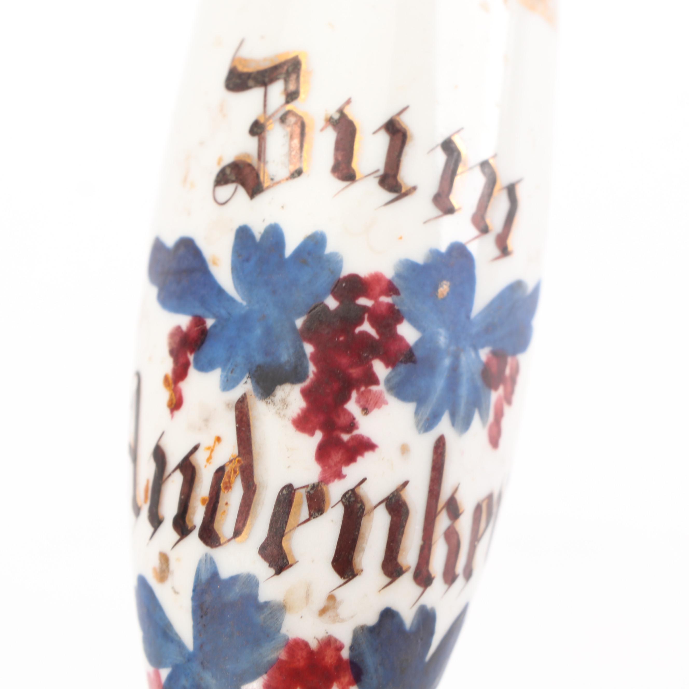 German Porcelain Pipe Bowls, Vintage