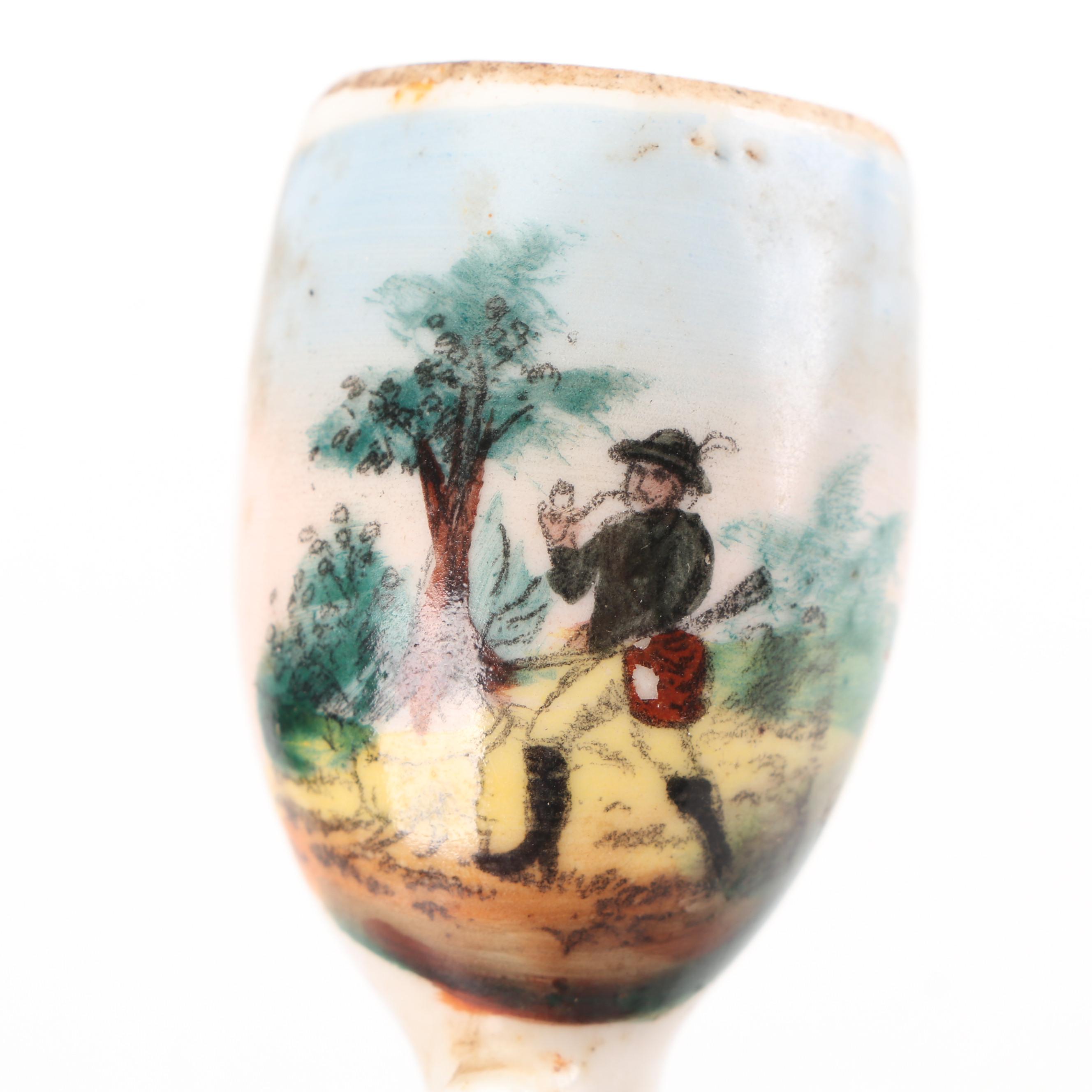 German Porcelain Pipe Bowls, Vintage