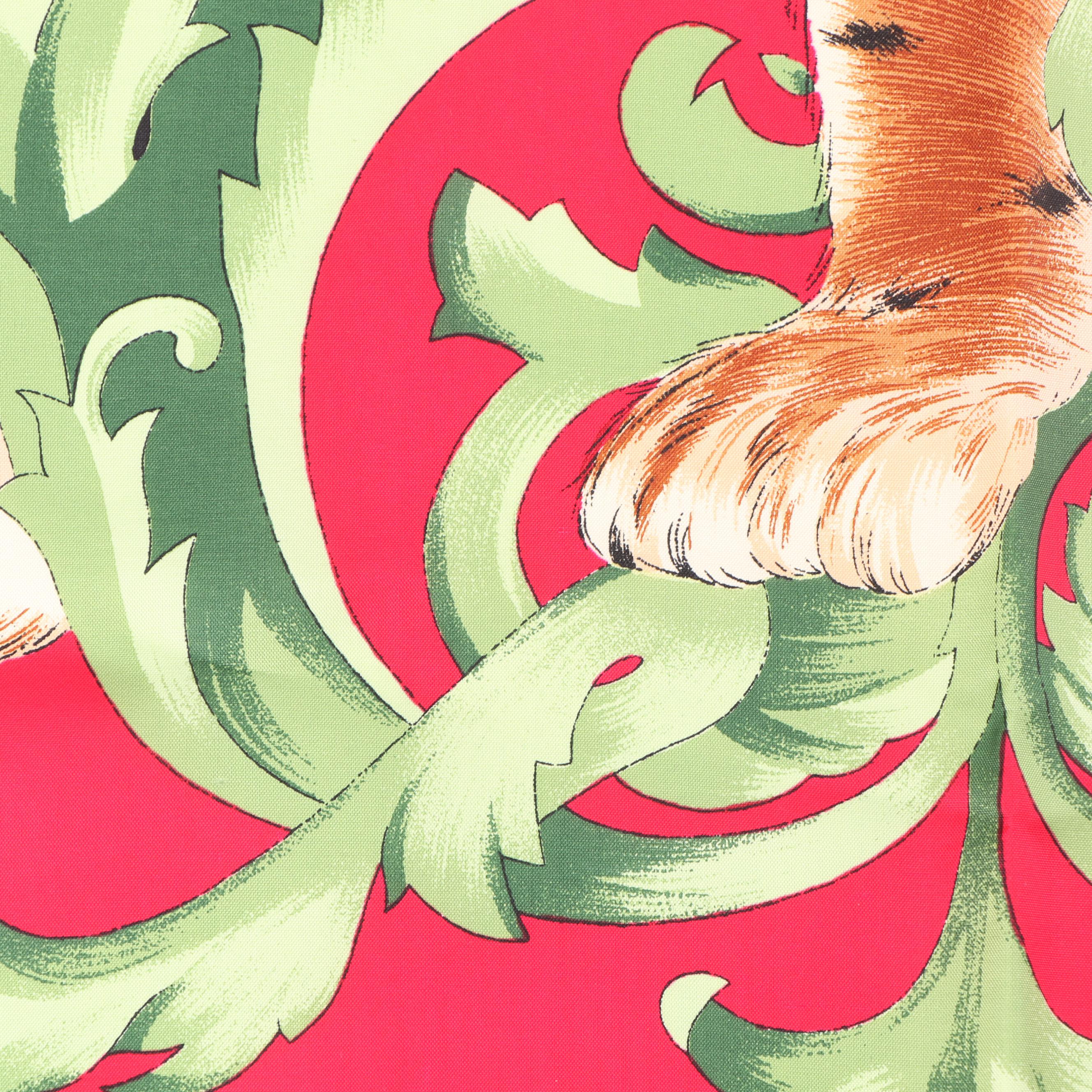 Jim Thompson Tiger Print Thai Silk Scarf with Hand-Rolled Stitched Edge