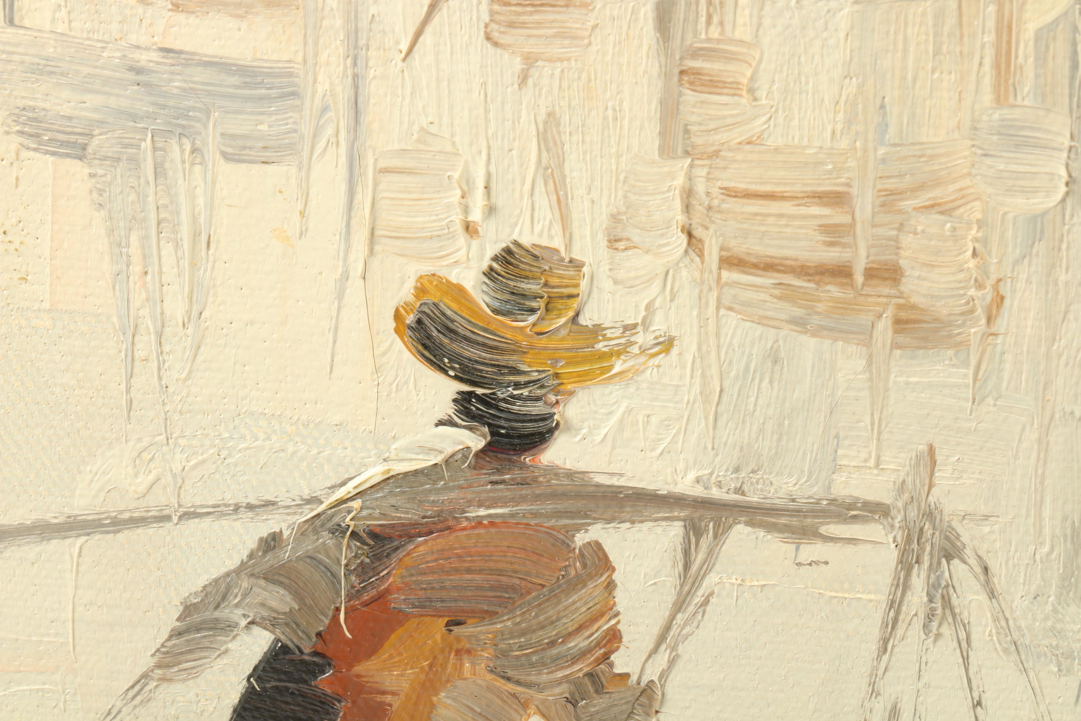 Mid Century Oil Painting of South American Street Scene