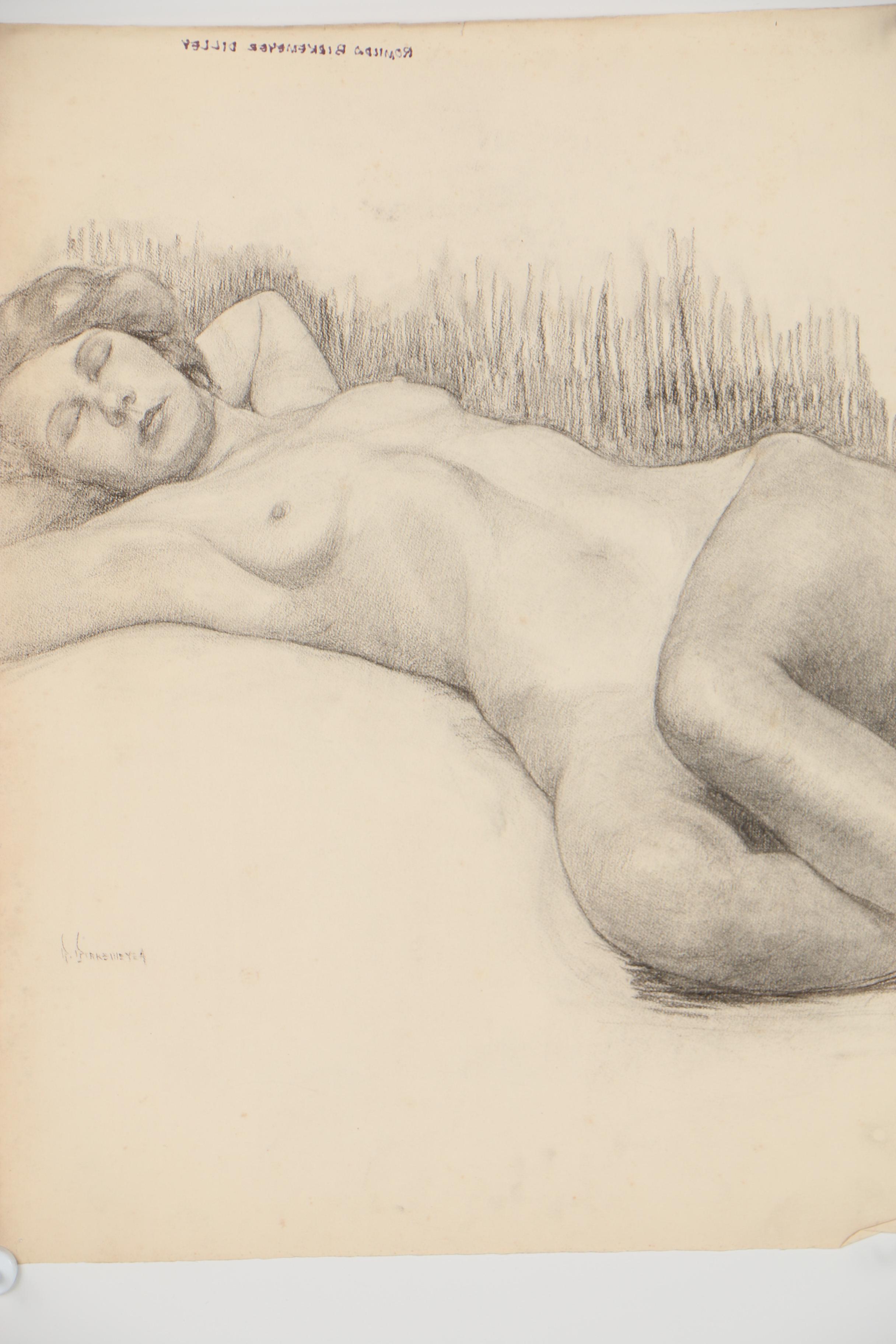 Romilda Birkemeyer Dilley Charcoal Drawings of Female Nudes