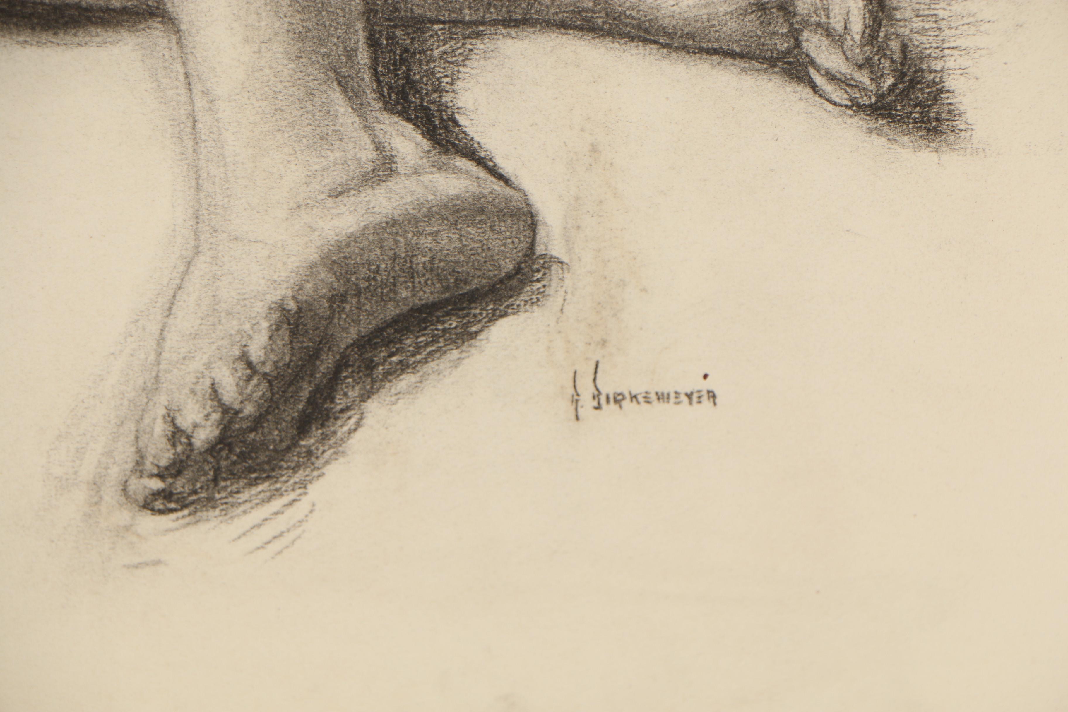 Romilda Birkemeyer Dilley Charcoal Drawings of Female Nudes