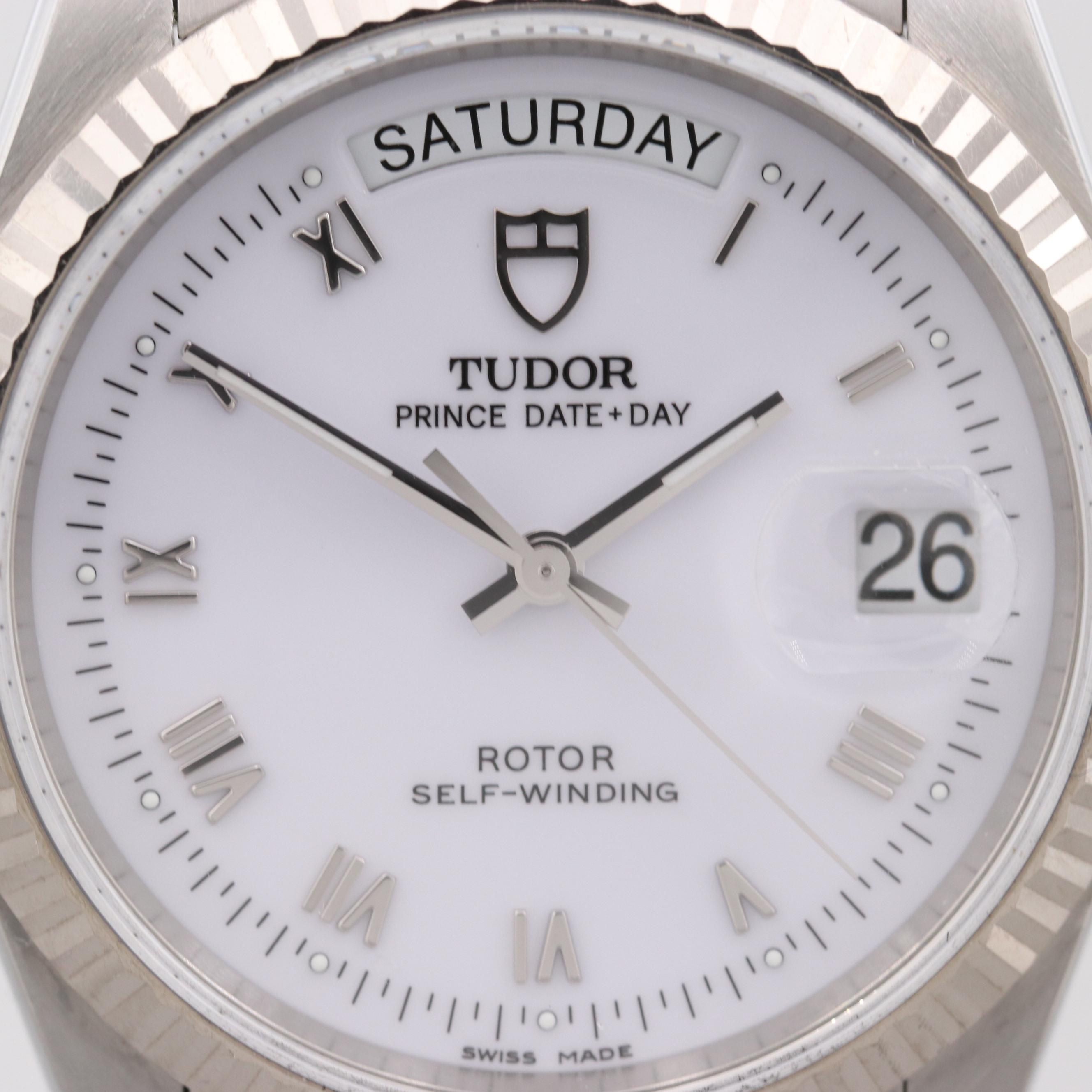 Tudor Prince Date+Day Model 76214 18K White Gold and Stainless Steel Watch