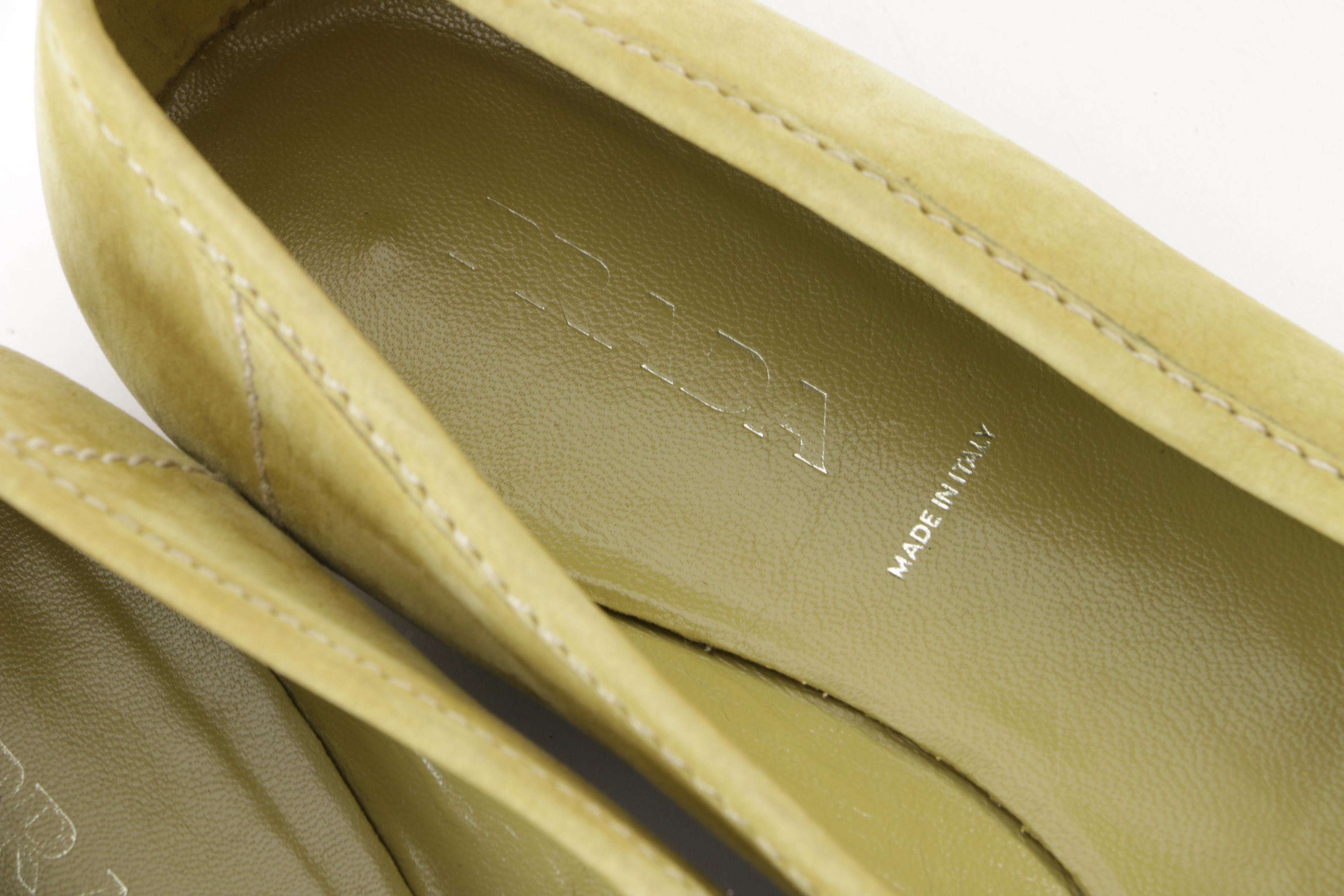 Prada Avocado Suede Pointed Toe Loafers, Made in Italy