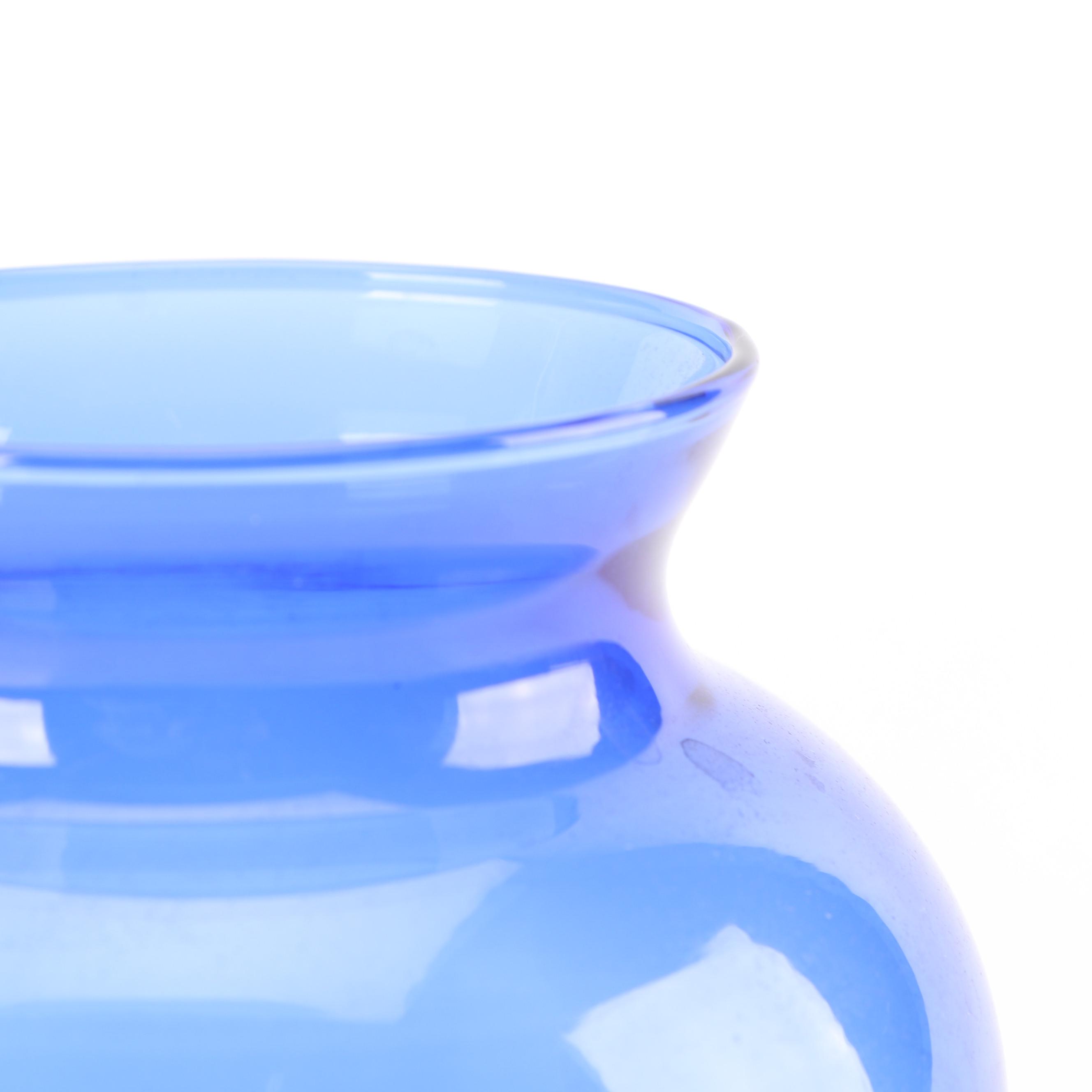 Cobalt Glass Flower Vases Including "Handkerchief" Vase