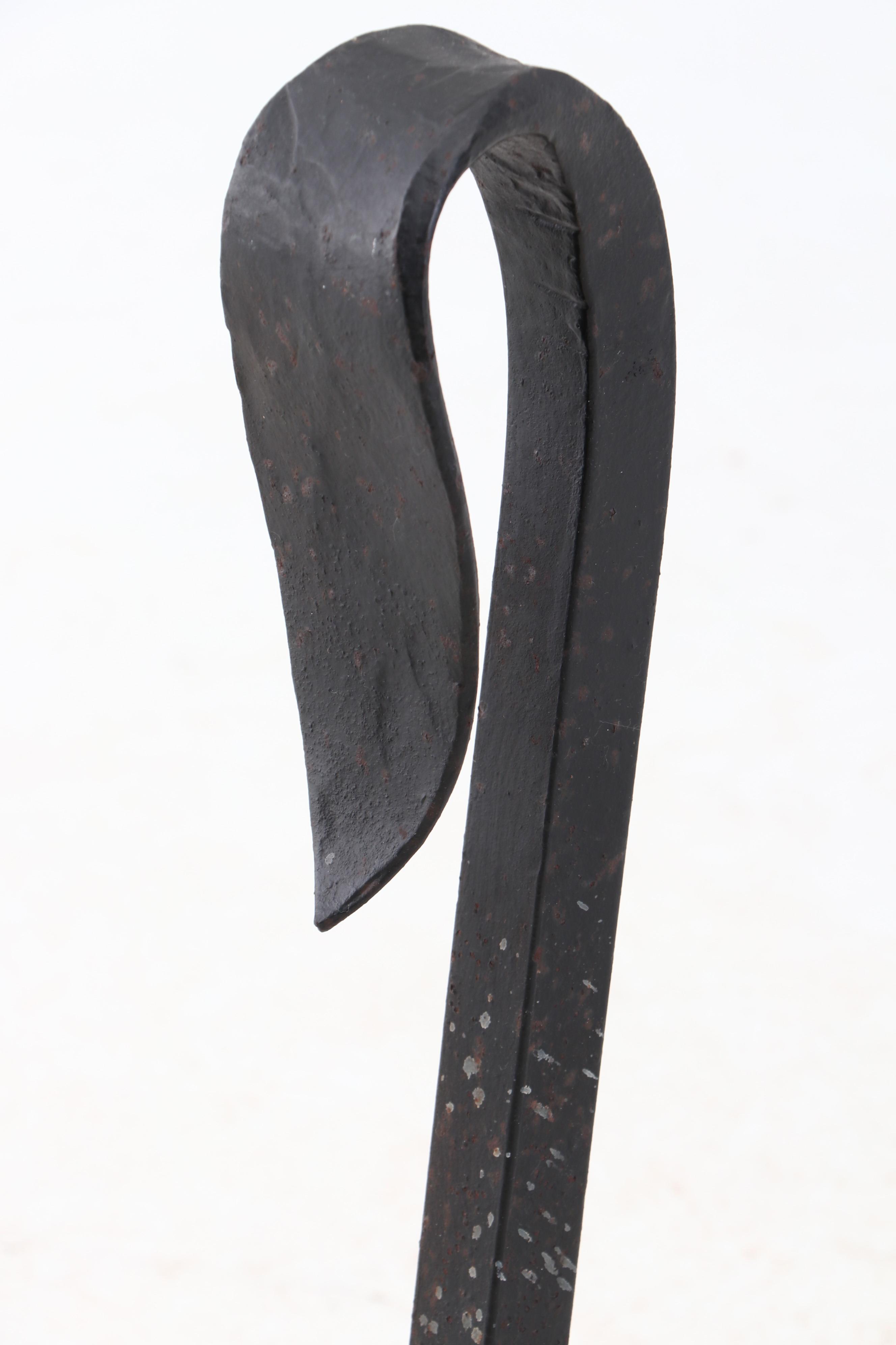 Arts and Crafts Wrought Iron Andirons