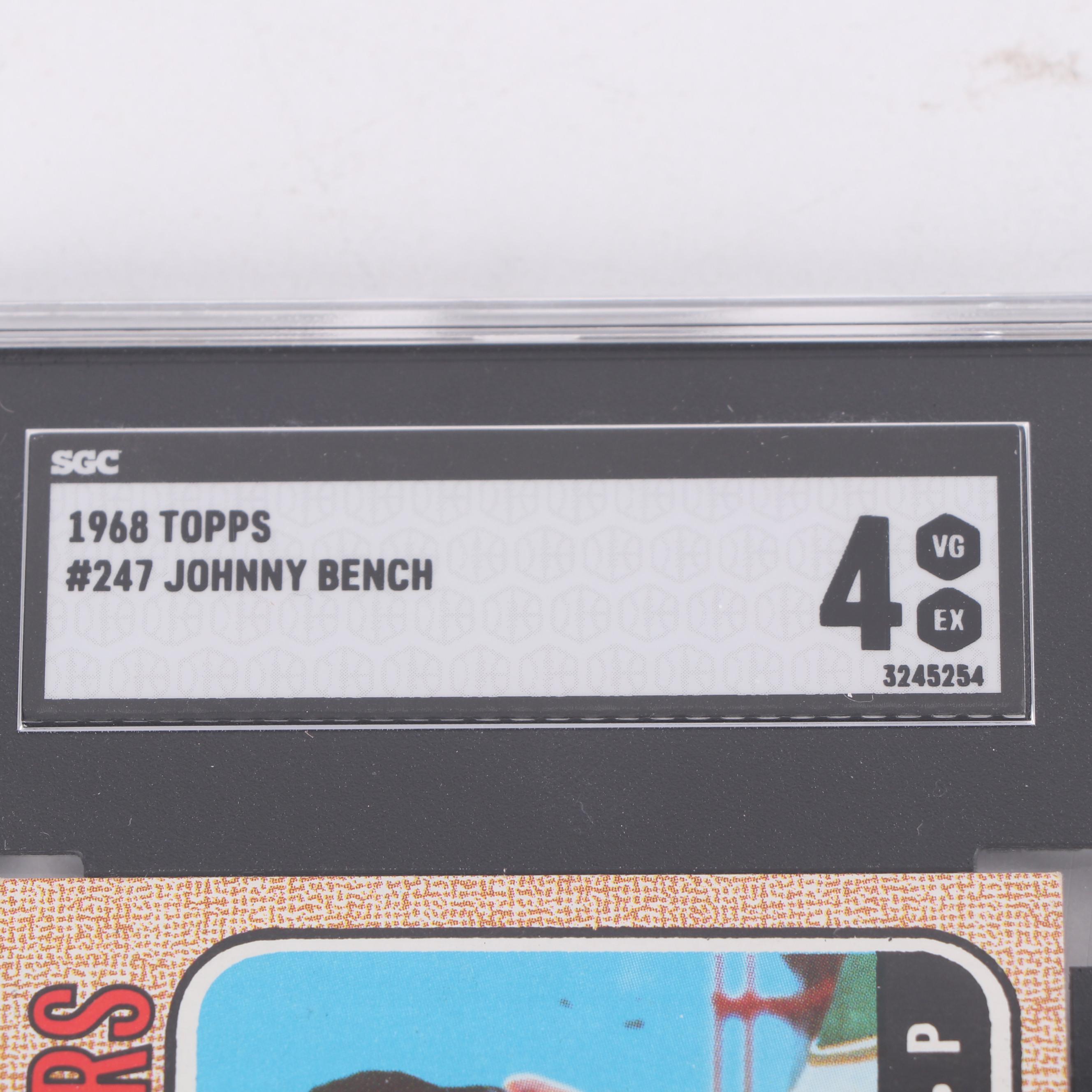 1968 Topps Cincinnati Reds Rookie Stars Featuring Johnny Bench - SGC Graded