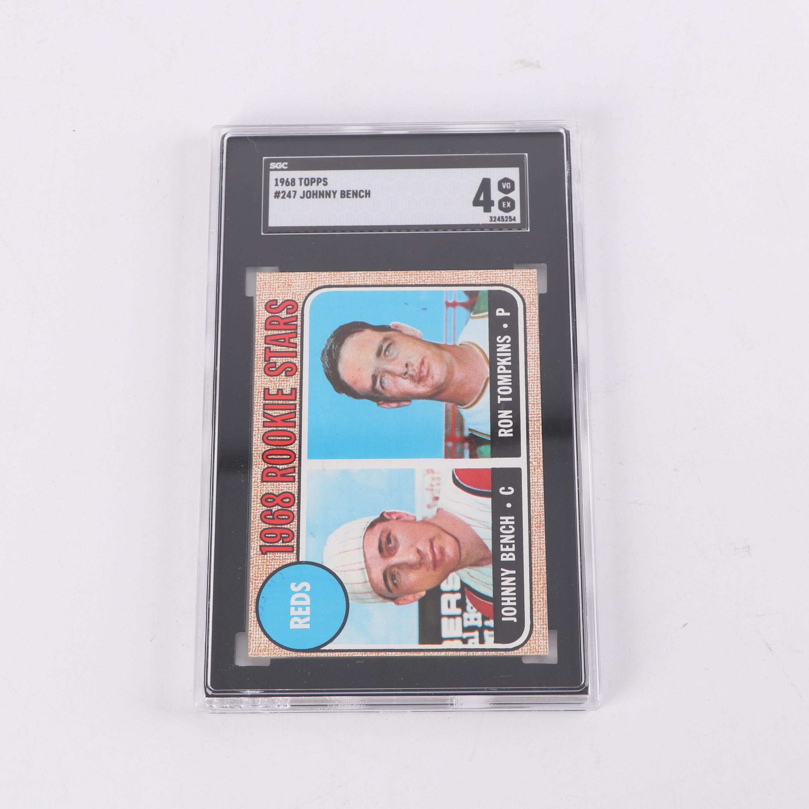 1968 Topps Cincinnati Reds Rookie Stars Featuring Johnny Bench - SGC Graded