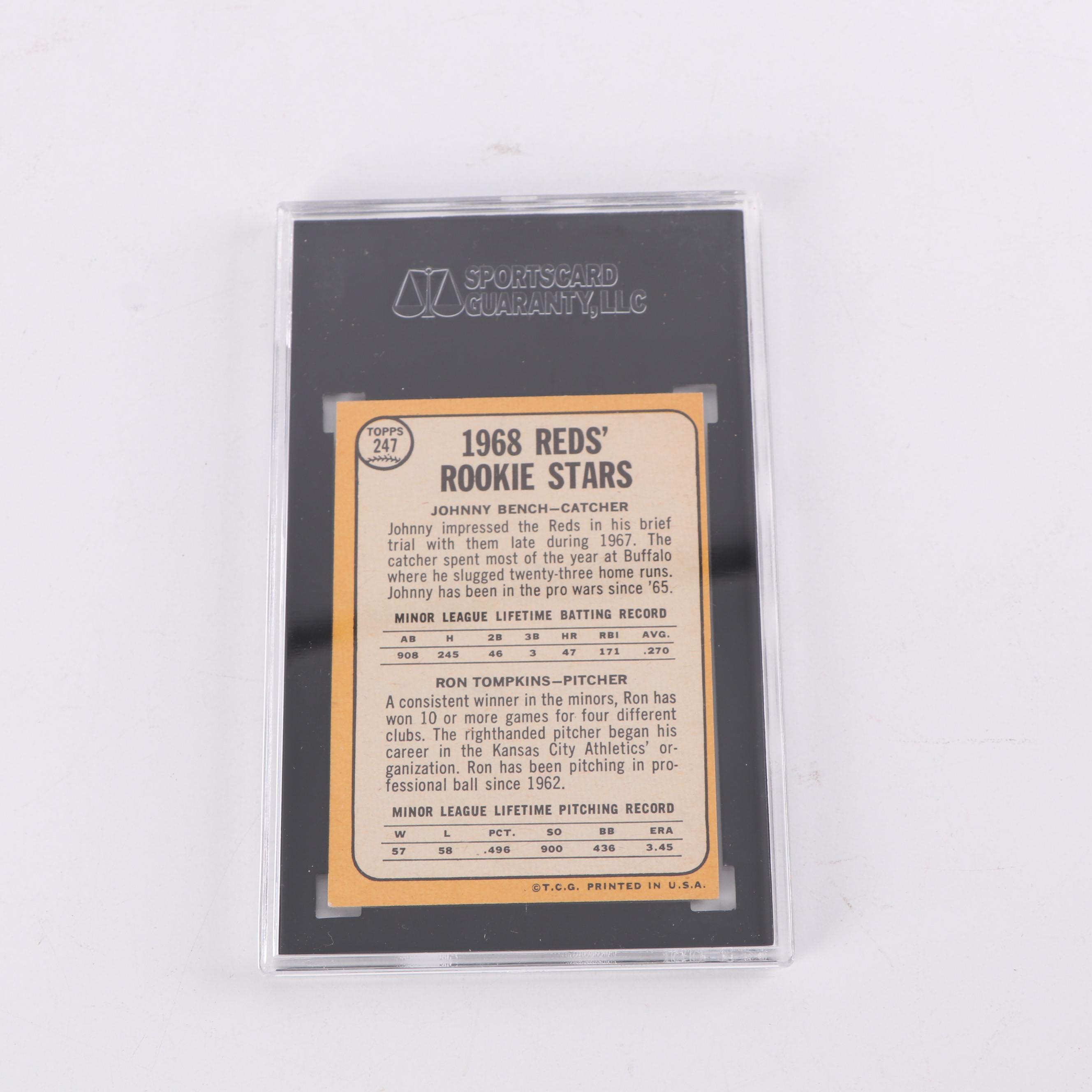 1968 Topps Cincinnati Reds Rookie Stars Featuring Johnny Bench - SGC Graded