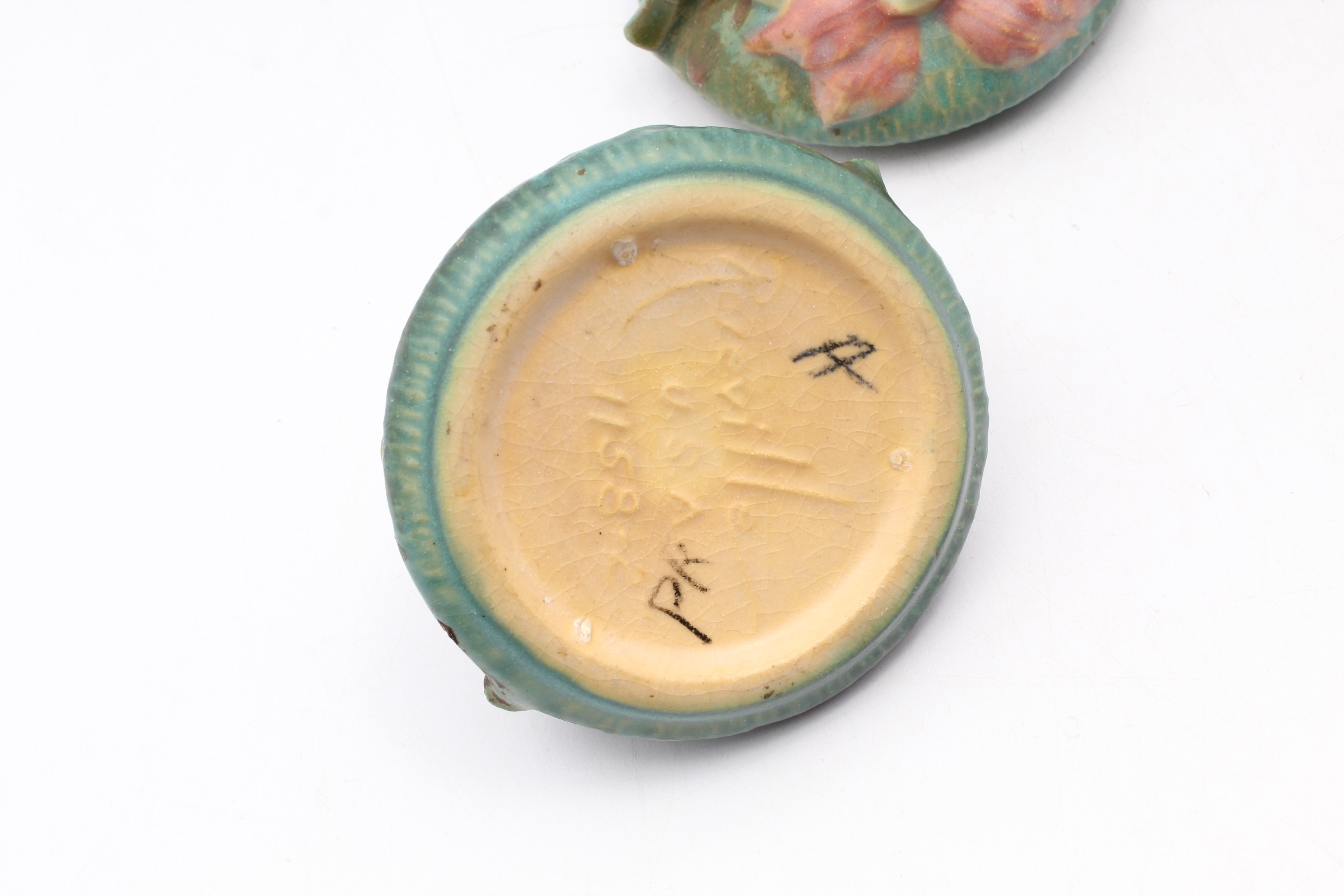 Roseville Pottery "Clematis" Candle Holders, circa 1944