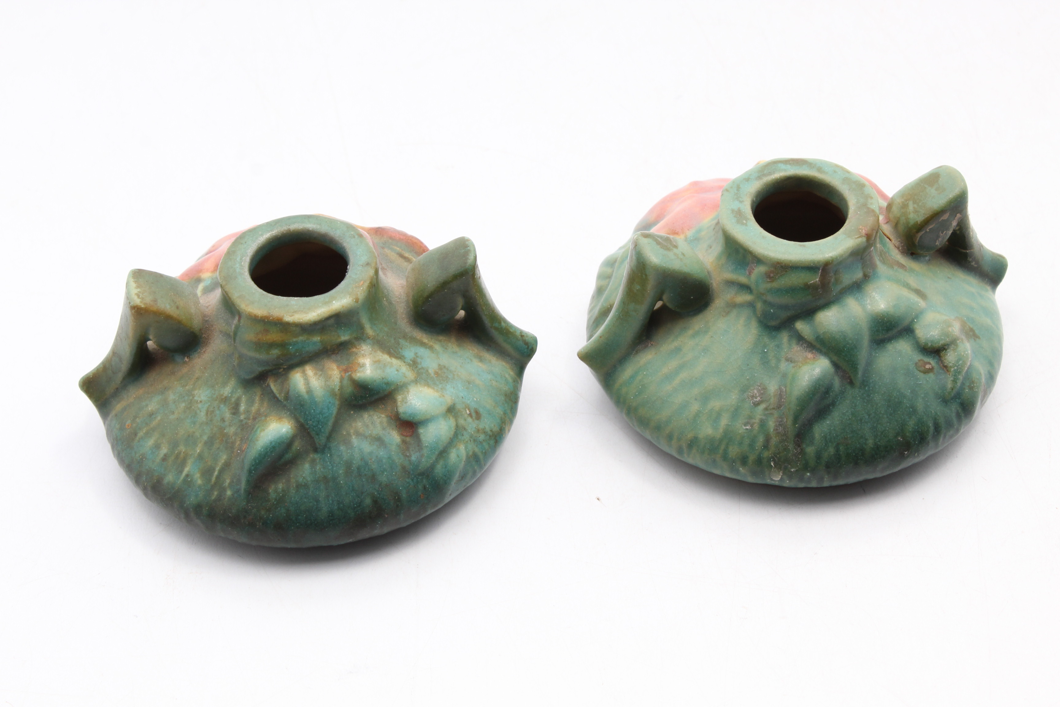 Roseville Pottery "Clematis" Candle Holders, circa 1944