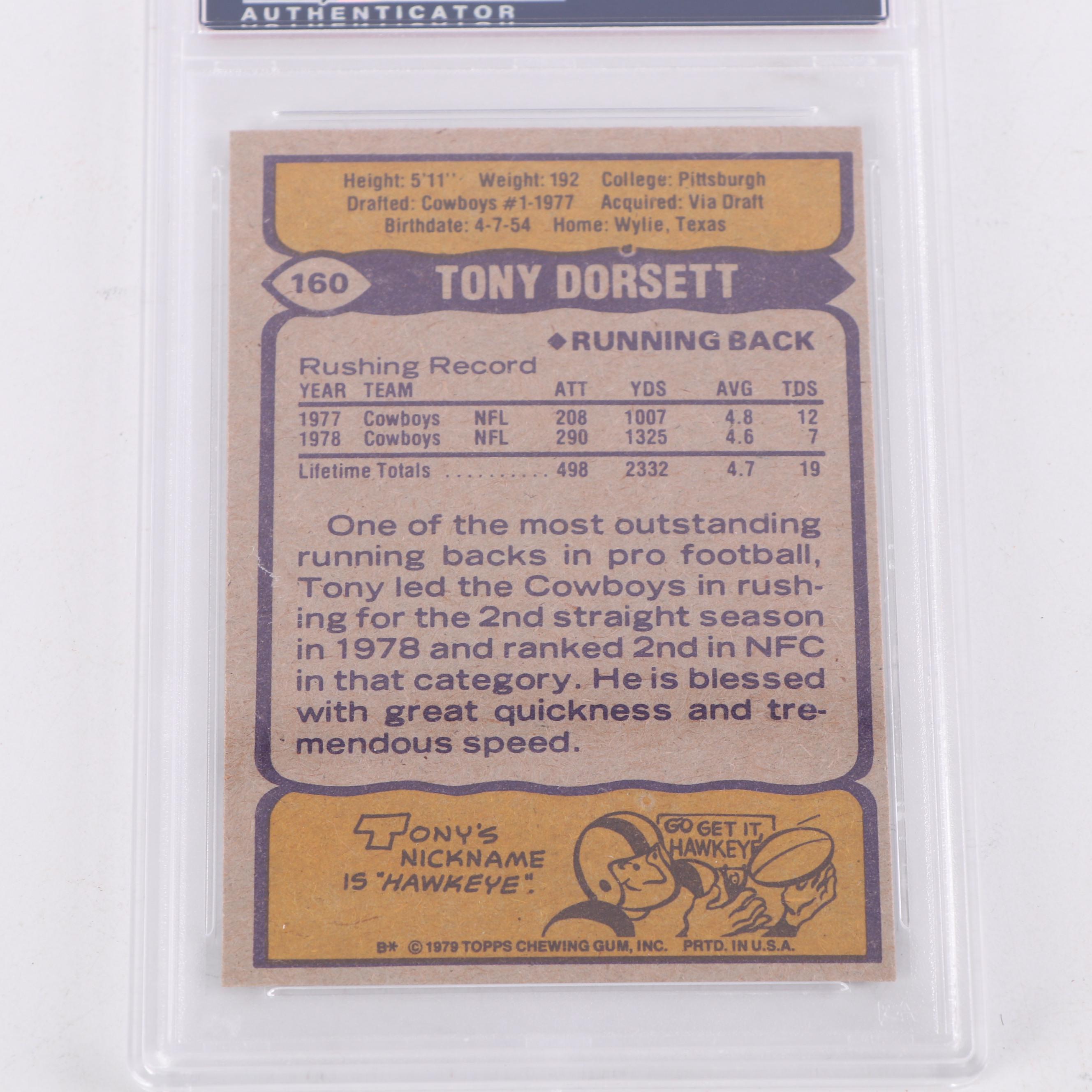1979 Topps Tony Dorsett Football Card - PSA Graded