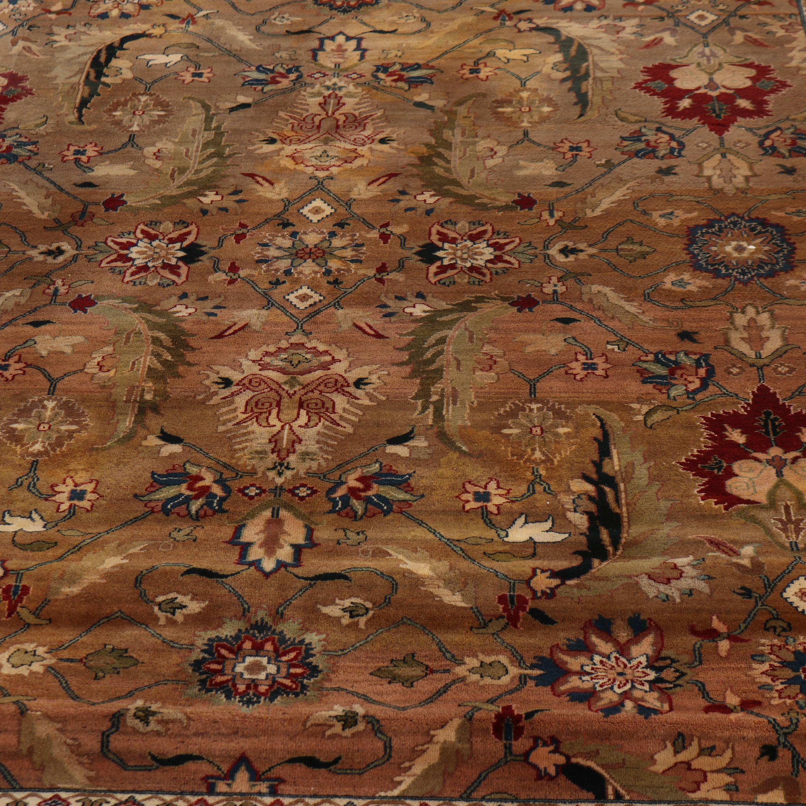 Hand-Knotted Indo-Persian Wool Rug