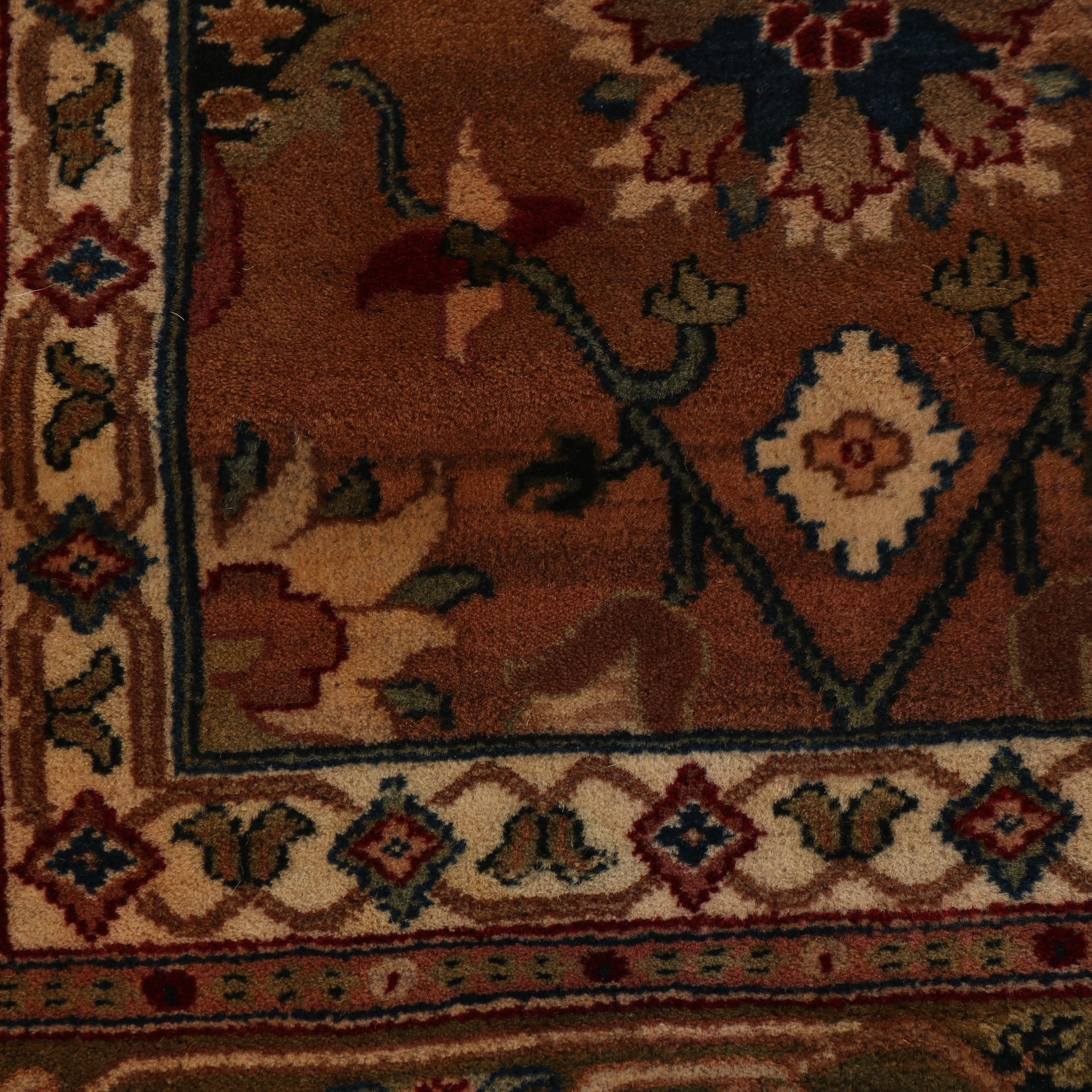 Hand-Knotted Indo-Persian Wool Rug