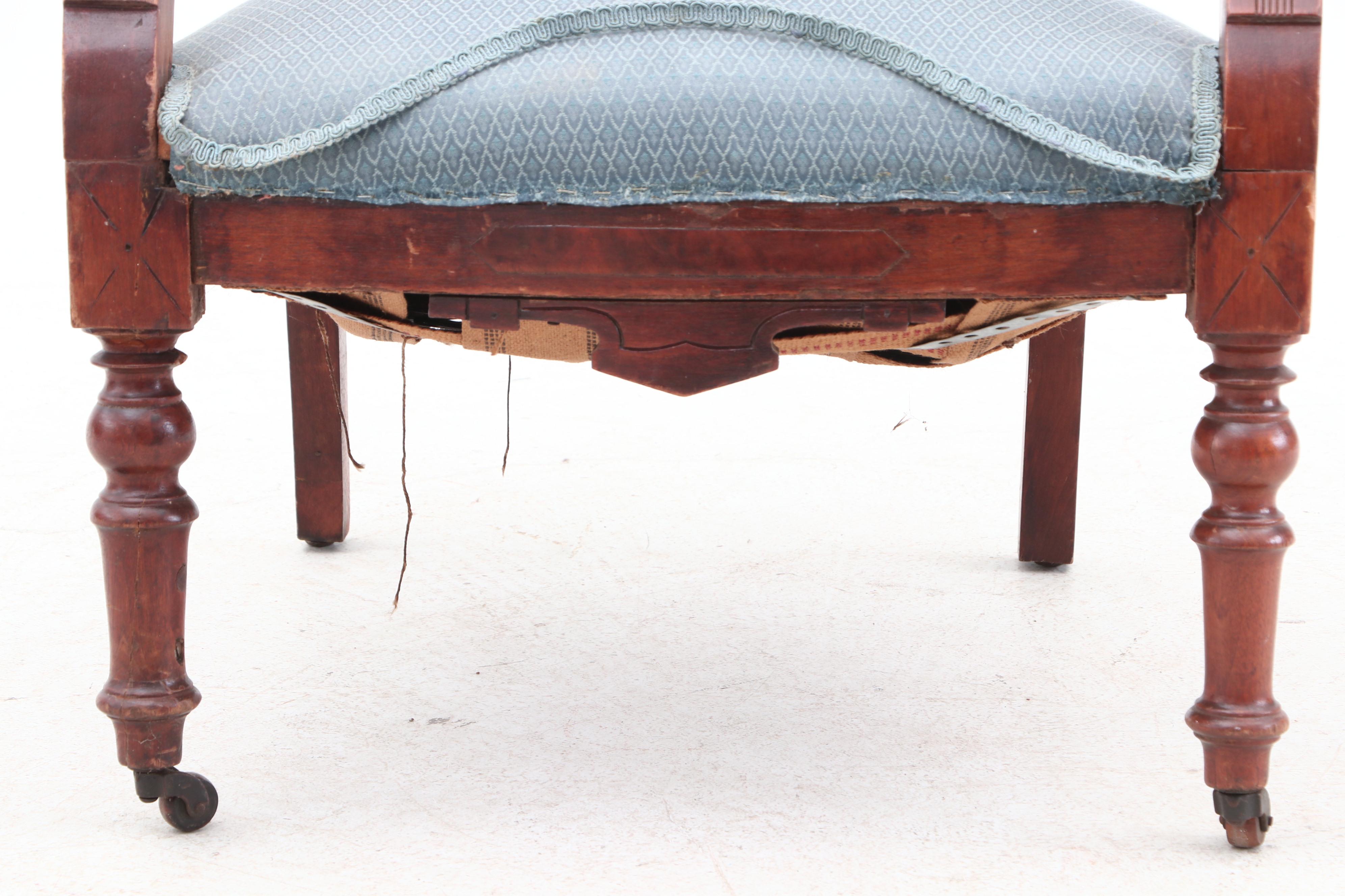 Eastlake Carved Walnut Armchair
