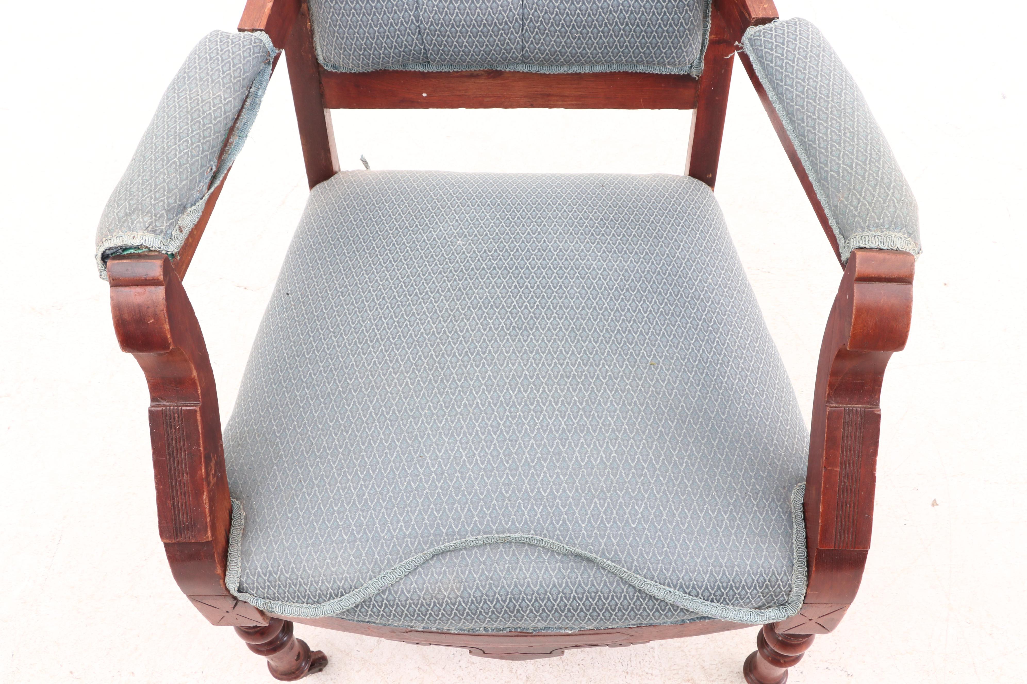 Eastlake Carved Walnut Armchair