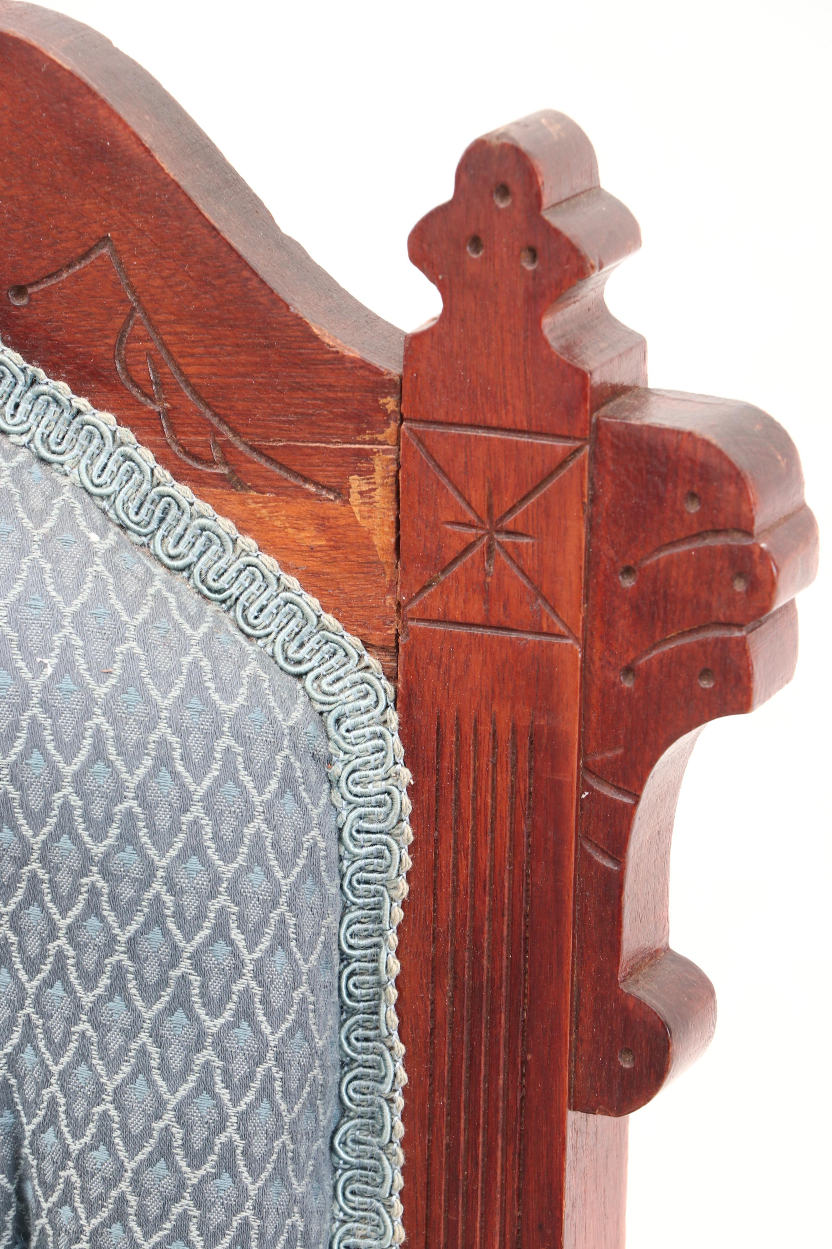 Eastlake Carved Walnut Armchair