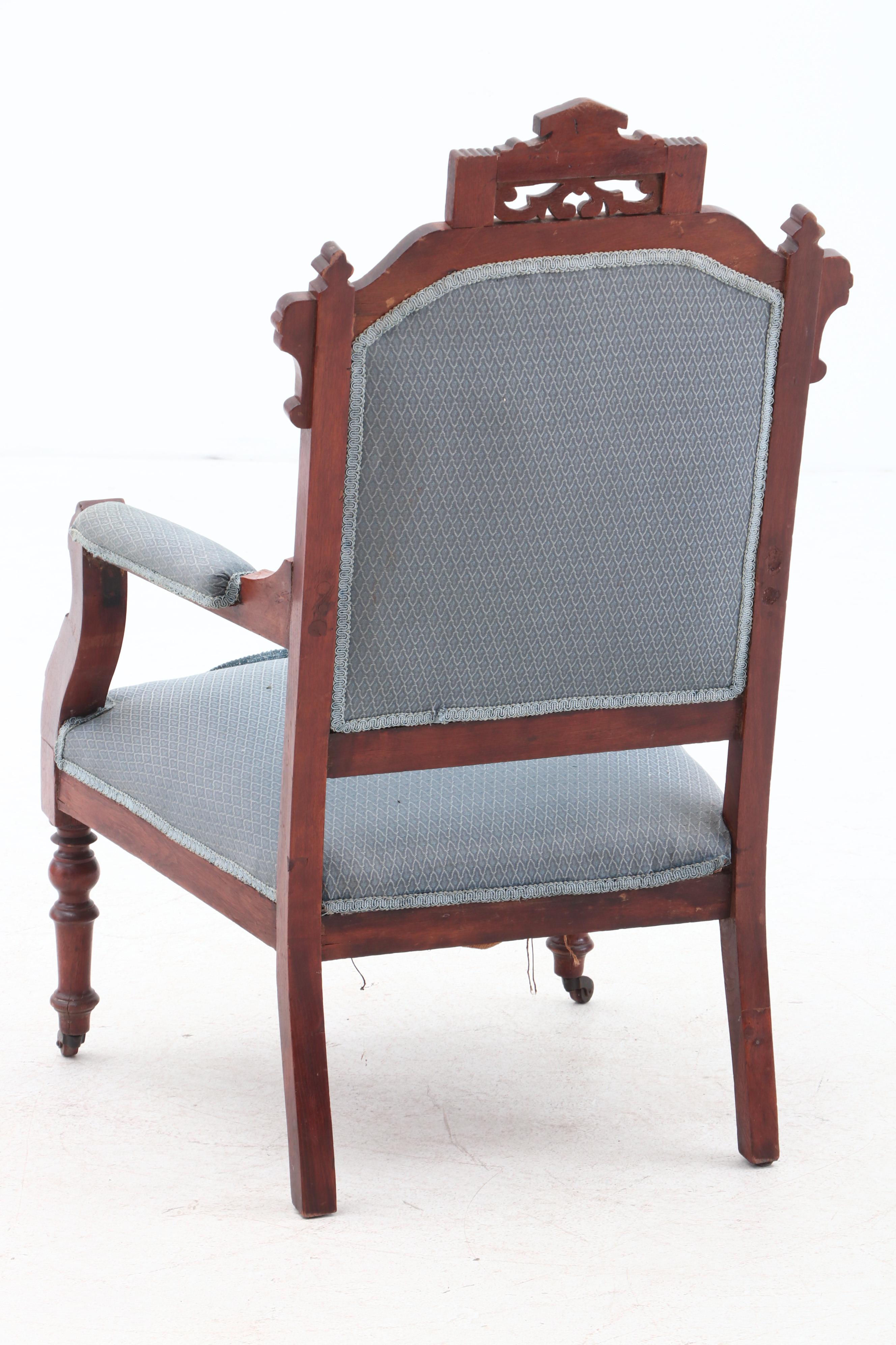 Eastlake Carved Walnut Armchair