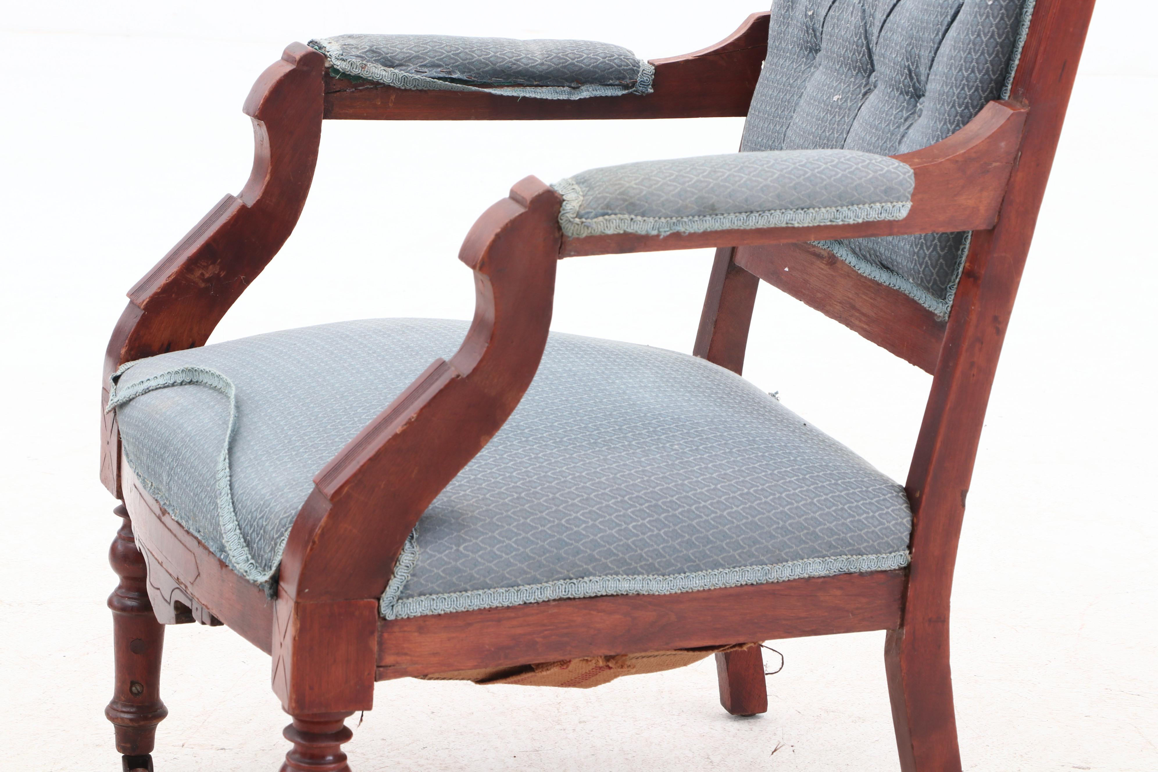 Eastlake Carved Walnut Armchair