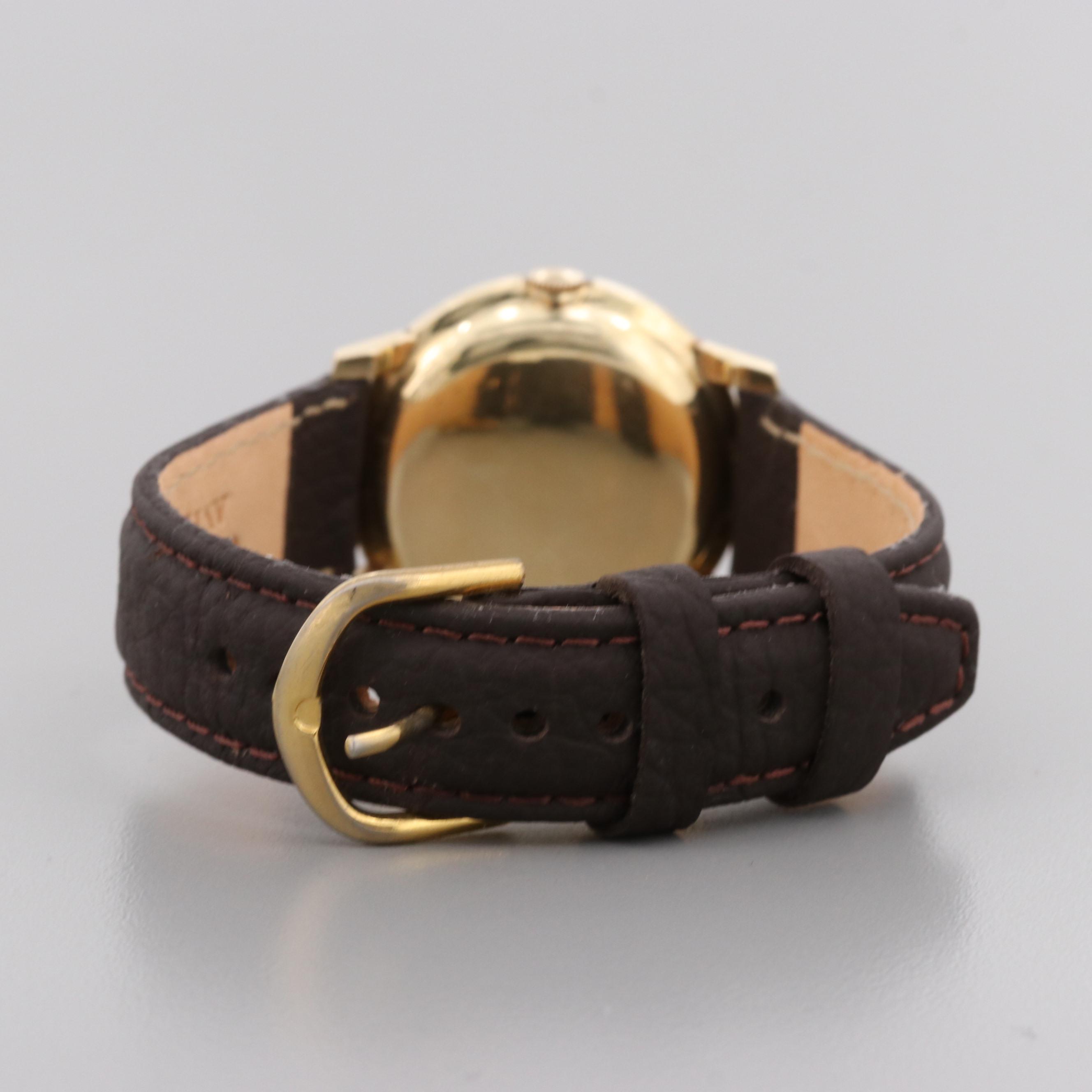 Vintage Rolex 14K Yellow Gold Watch with Diamond Dial