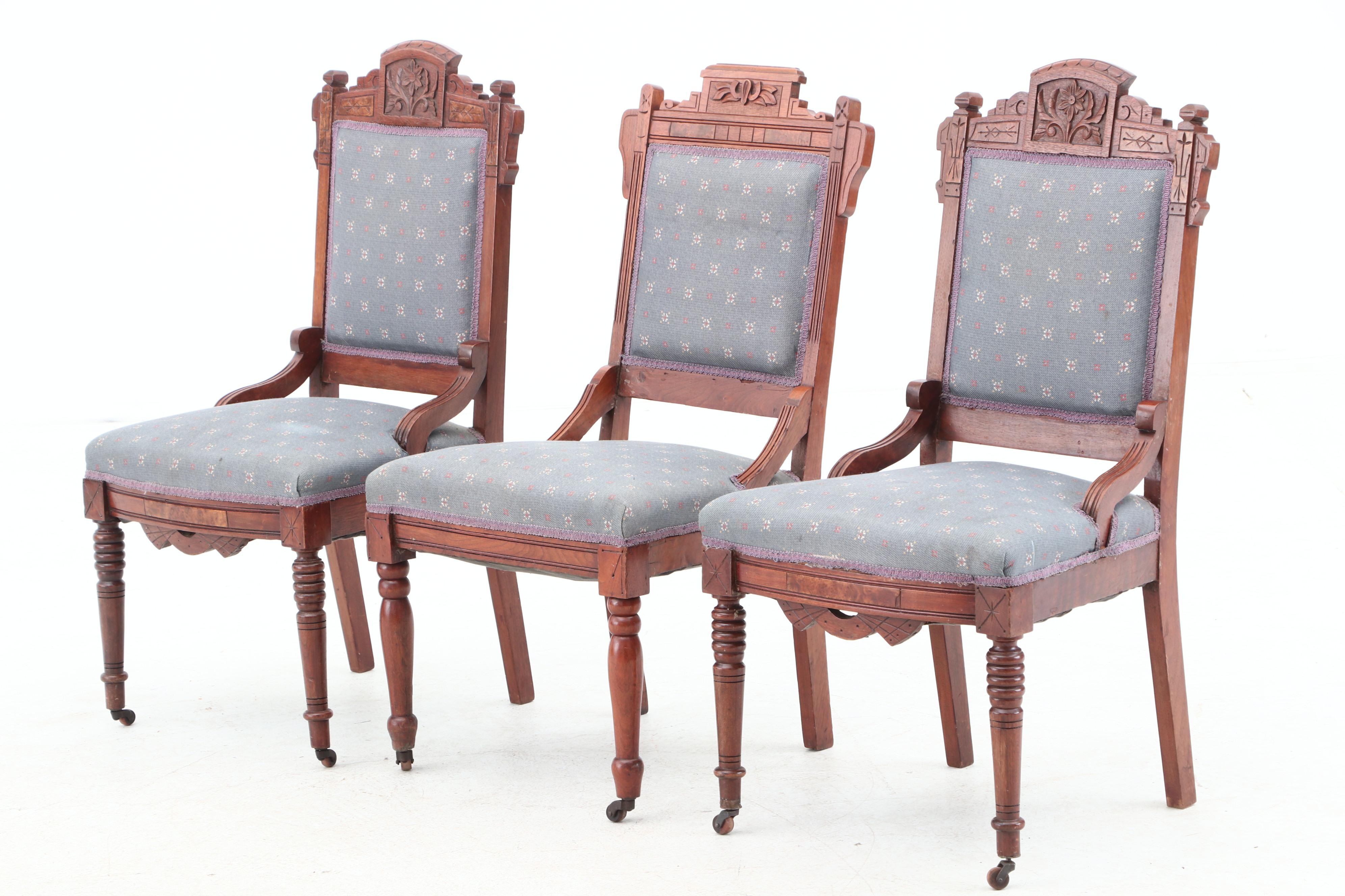 Victorian Carved Walnut Side Chairs