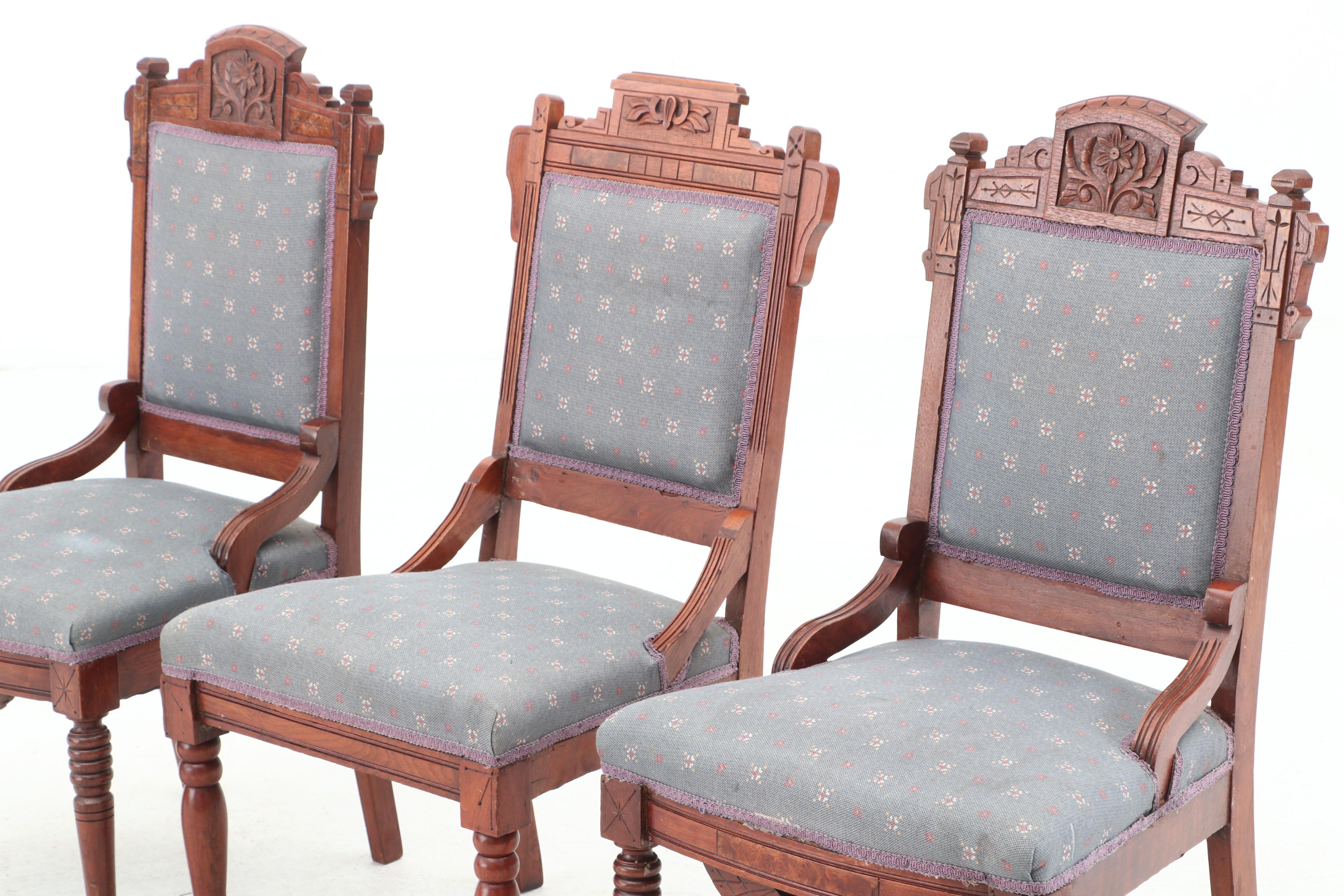 Victorian Carved Walnut Side Chairs