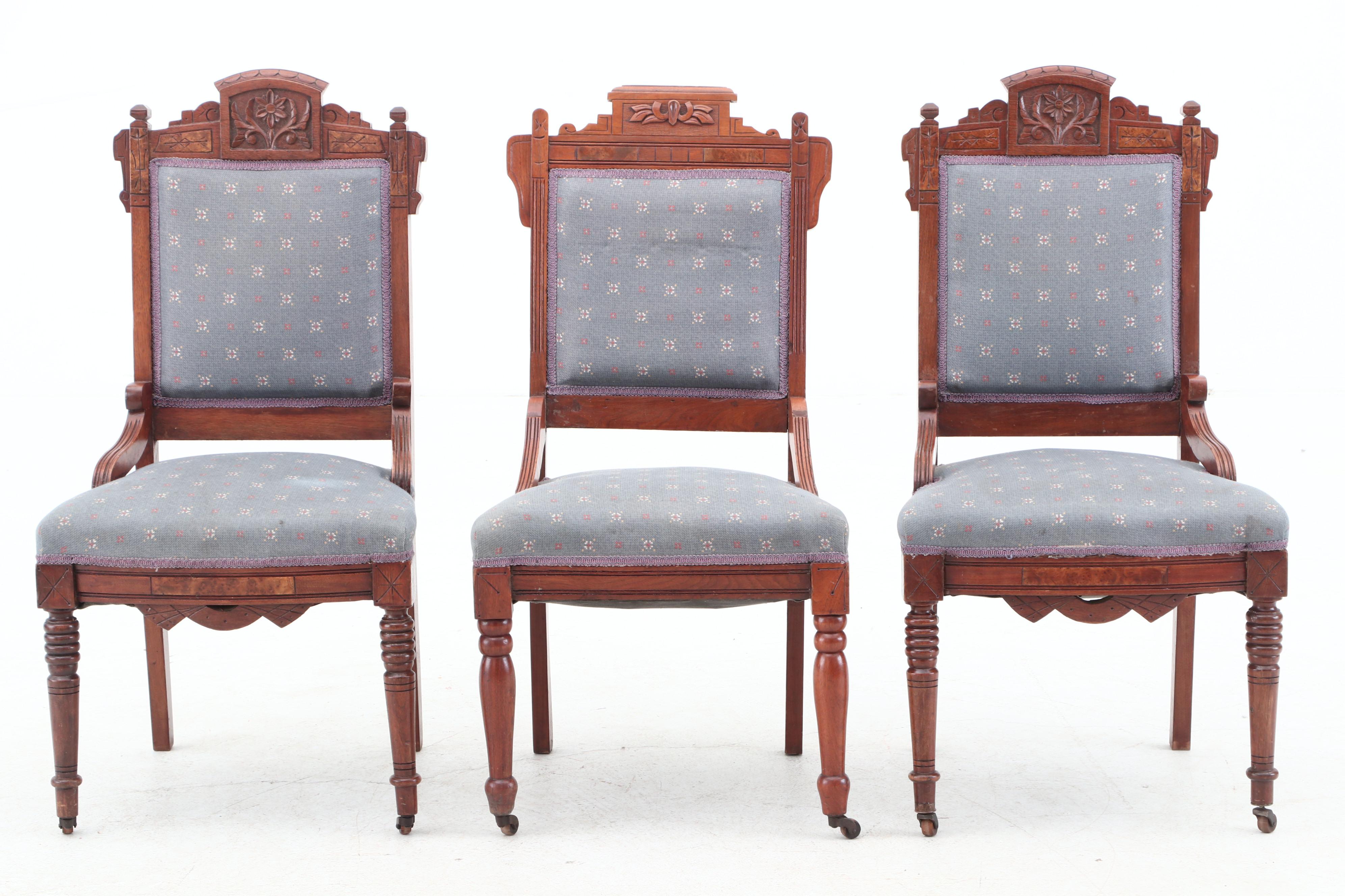 Victorian Carved Walnut Side Chairs