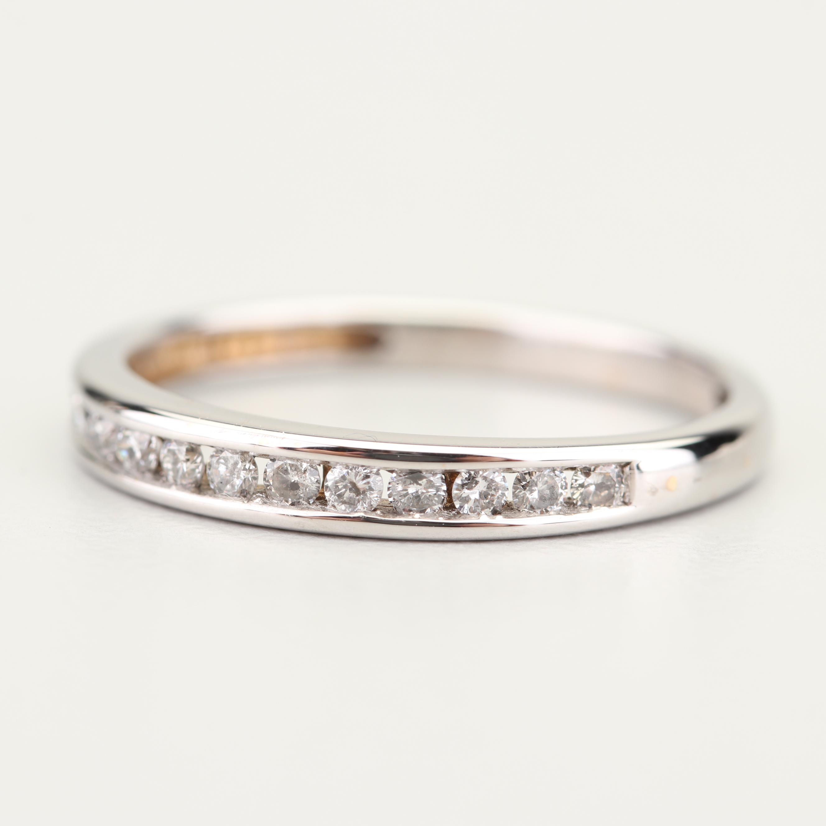 10K White Gold Diamond Band