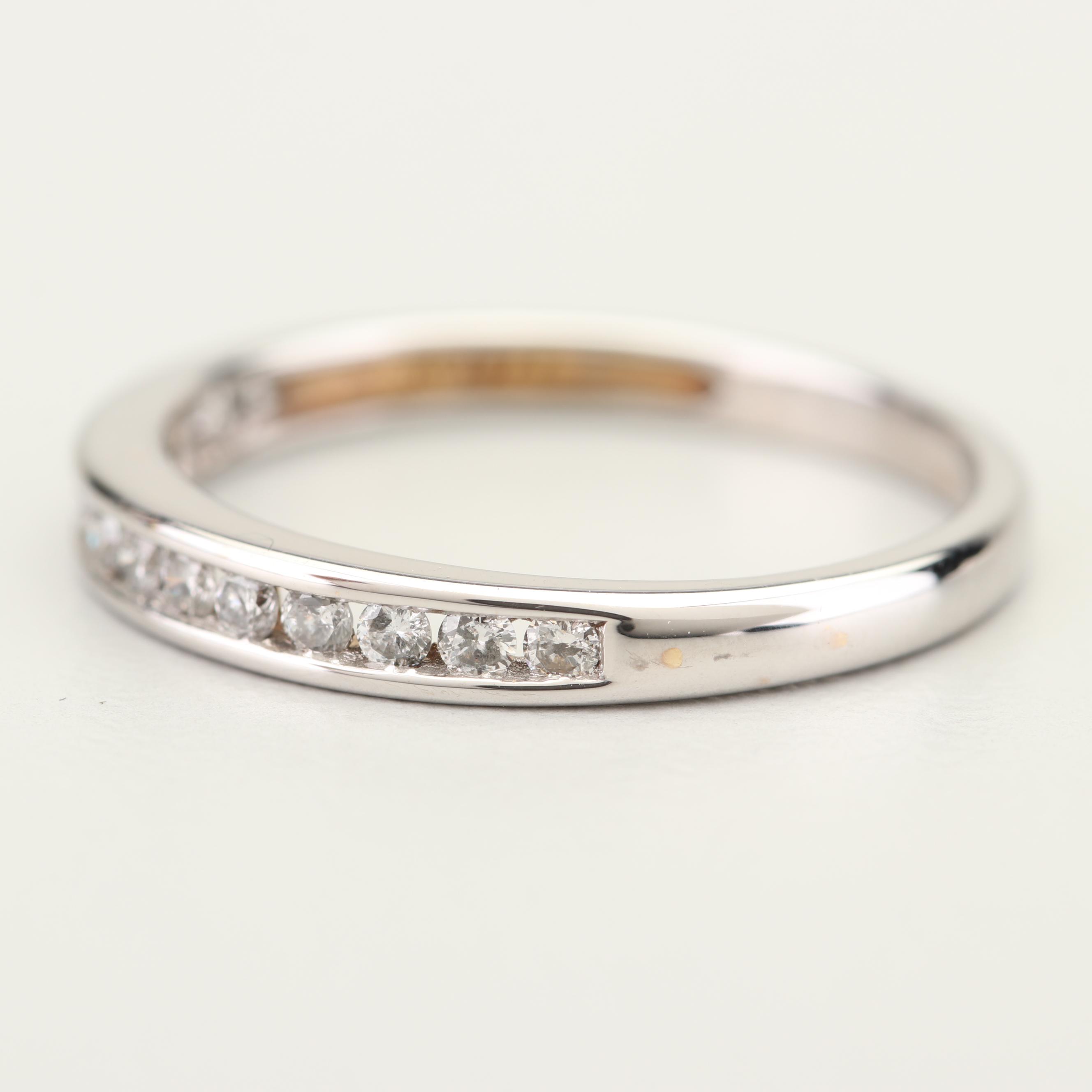 10K White Gold Diamond Band