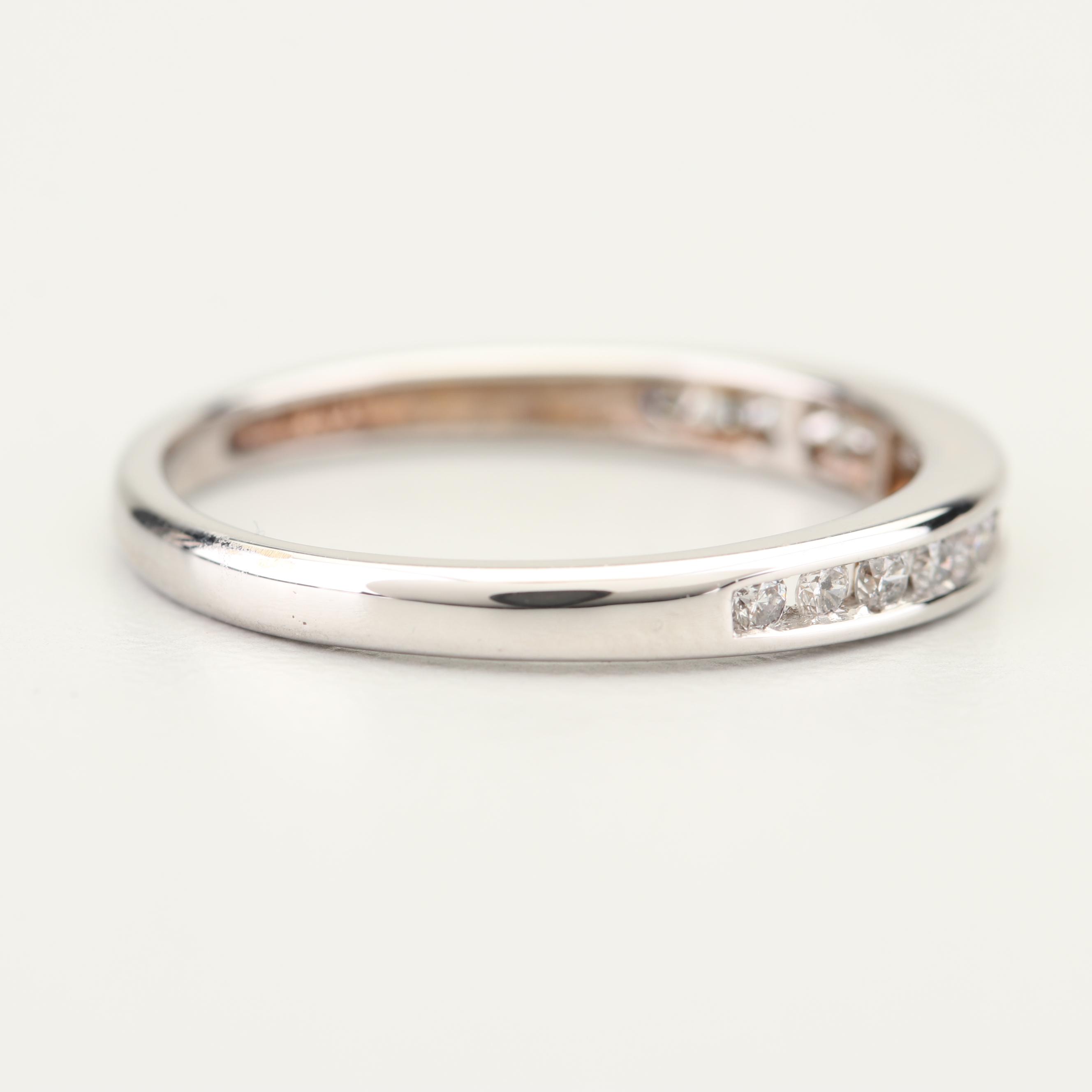 10K White Gold Diamond Band