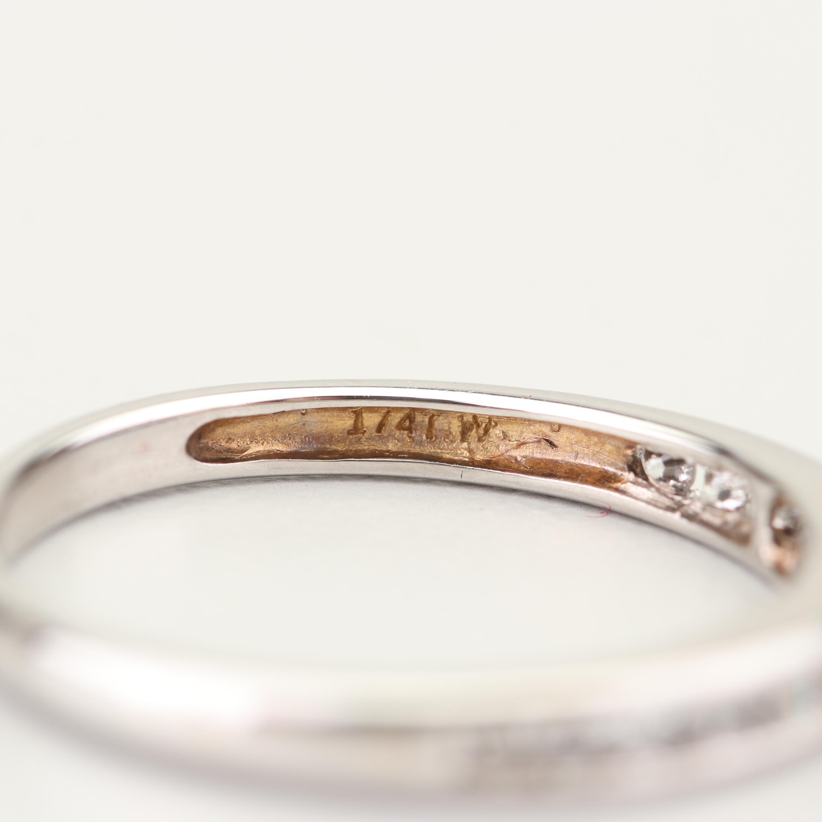 10K White Gold Diamond Band