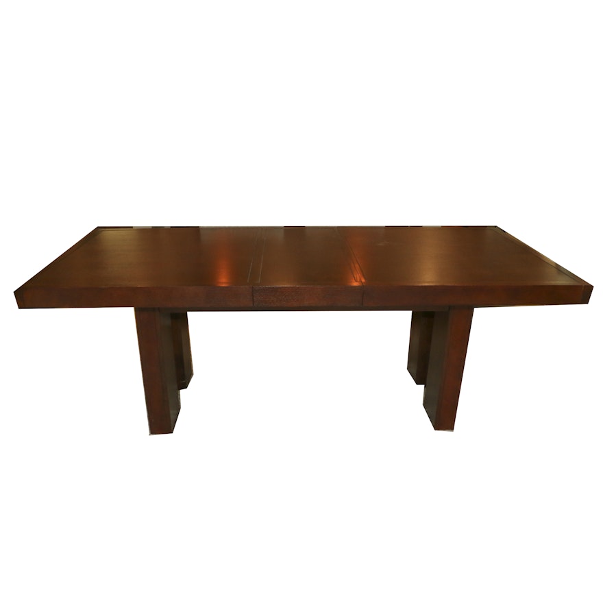 Wooden Dining Table with Extension Leaf, 21st Century