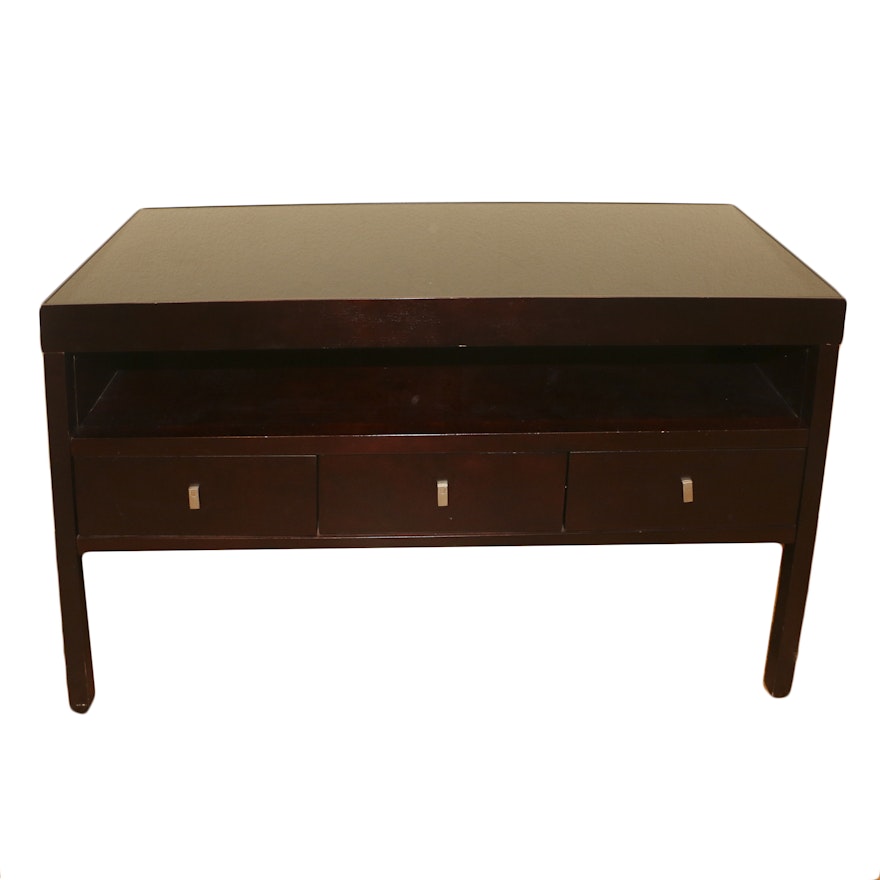 Laminate Credenza with Open Shelf, 21st Century