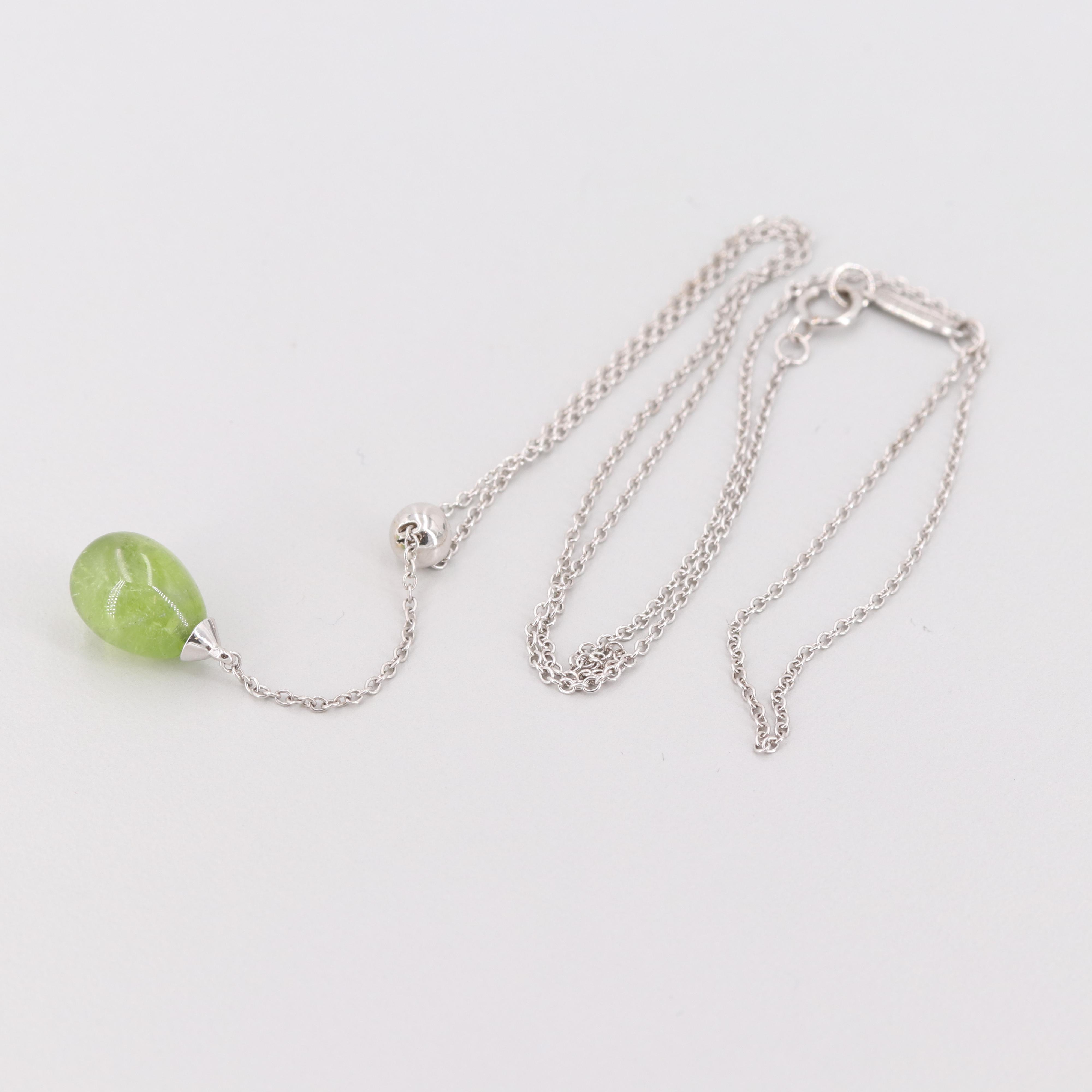 Tiffany & Co. 18K White Gold Peridot Necklace