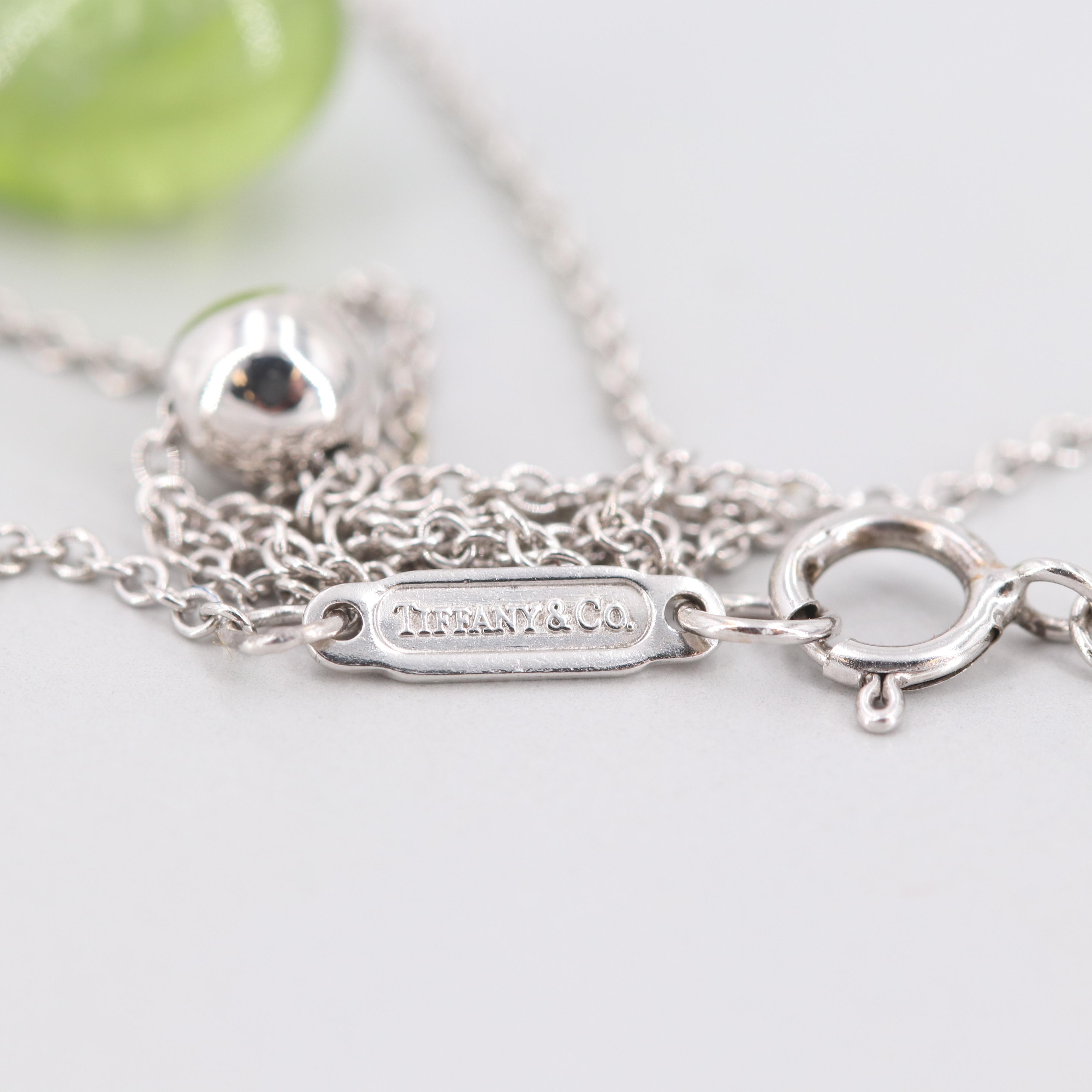 Tiffany & Co. 18K White Gold Peridot Necklace