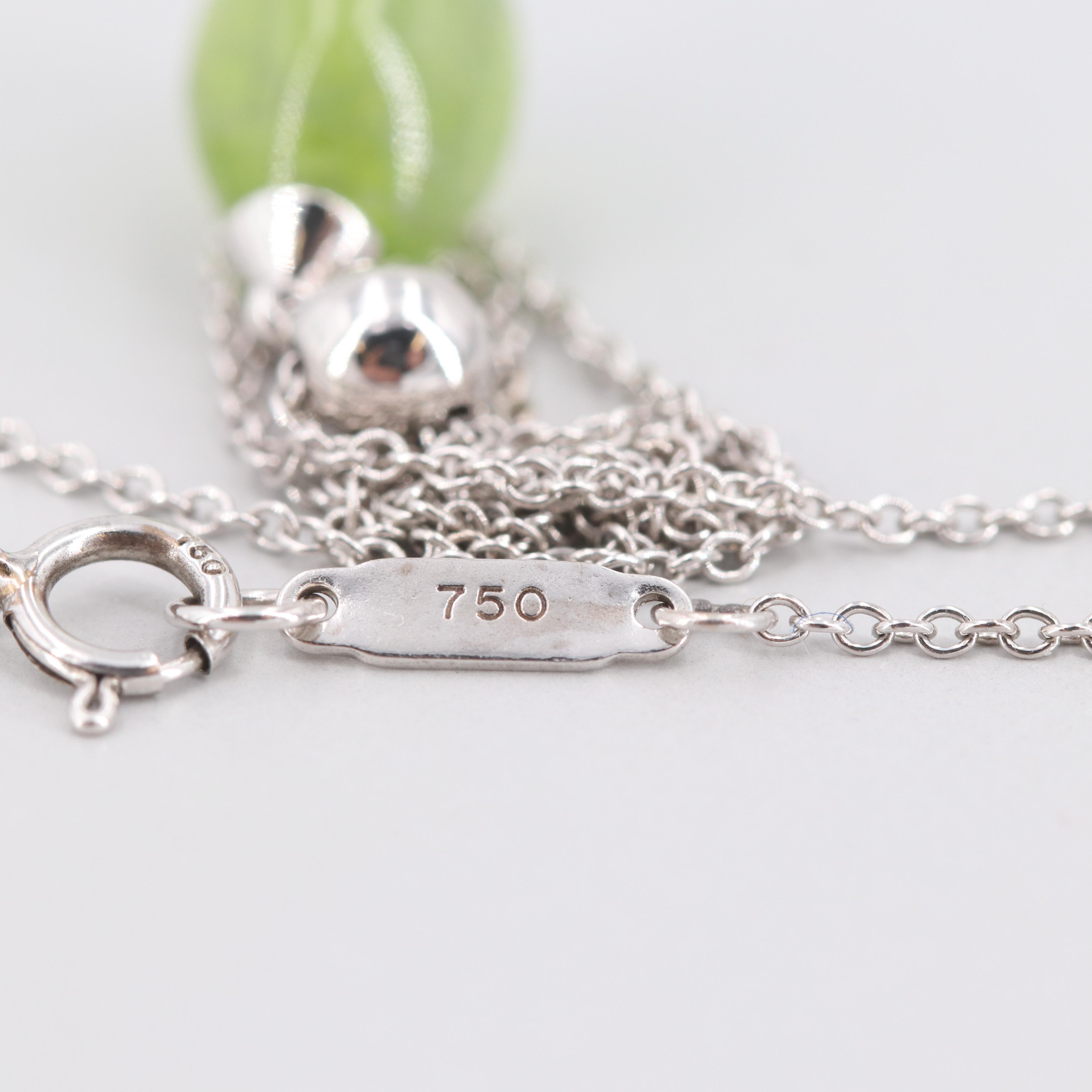 Tiffany & Co. 18K White Gold Peridot Necklace