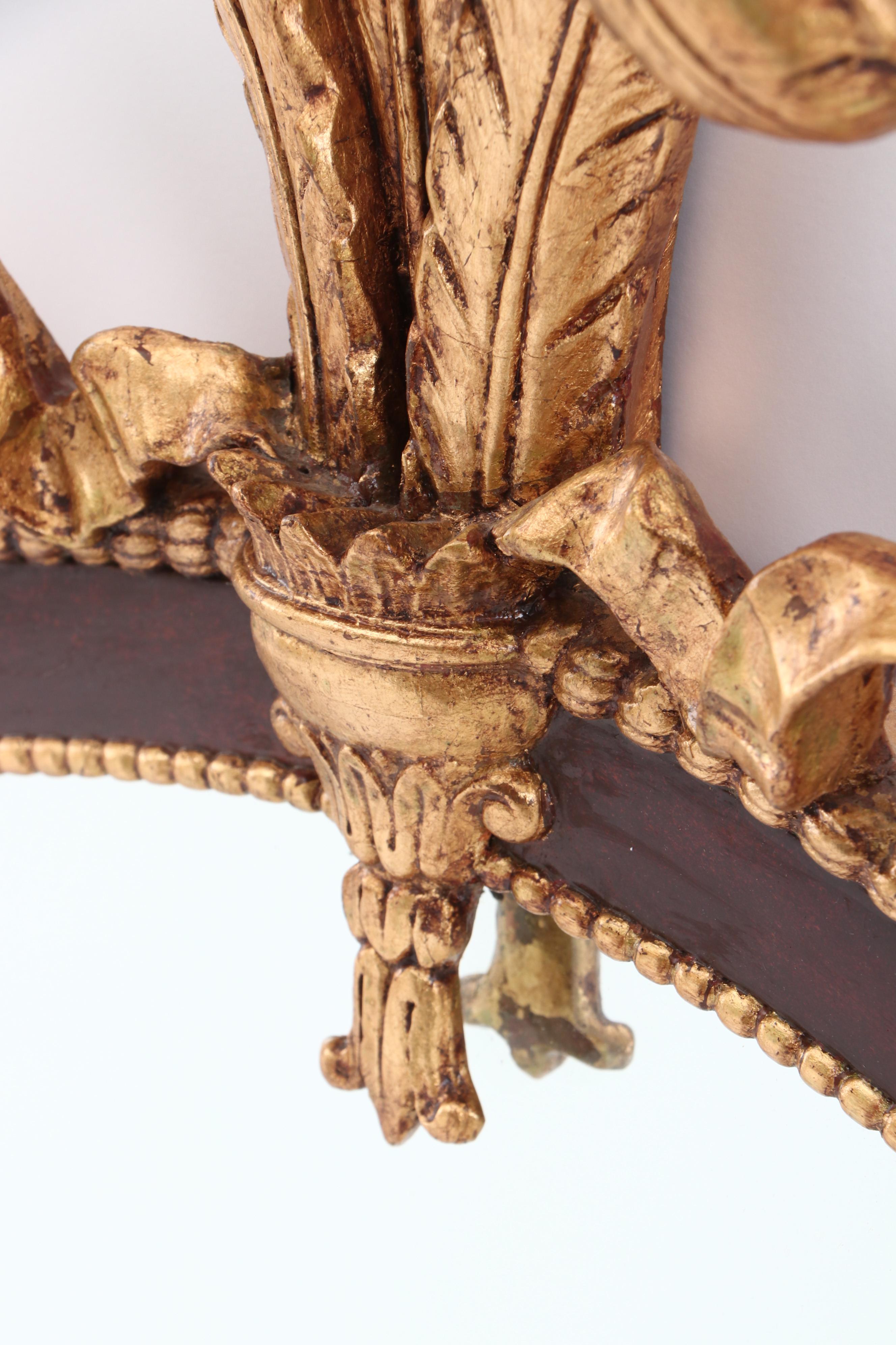 Decorative Mirror with Plume Crest, Mid-Century