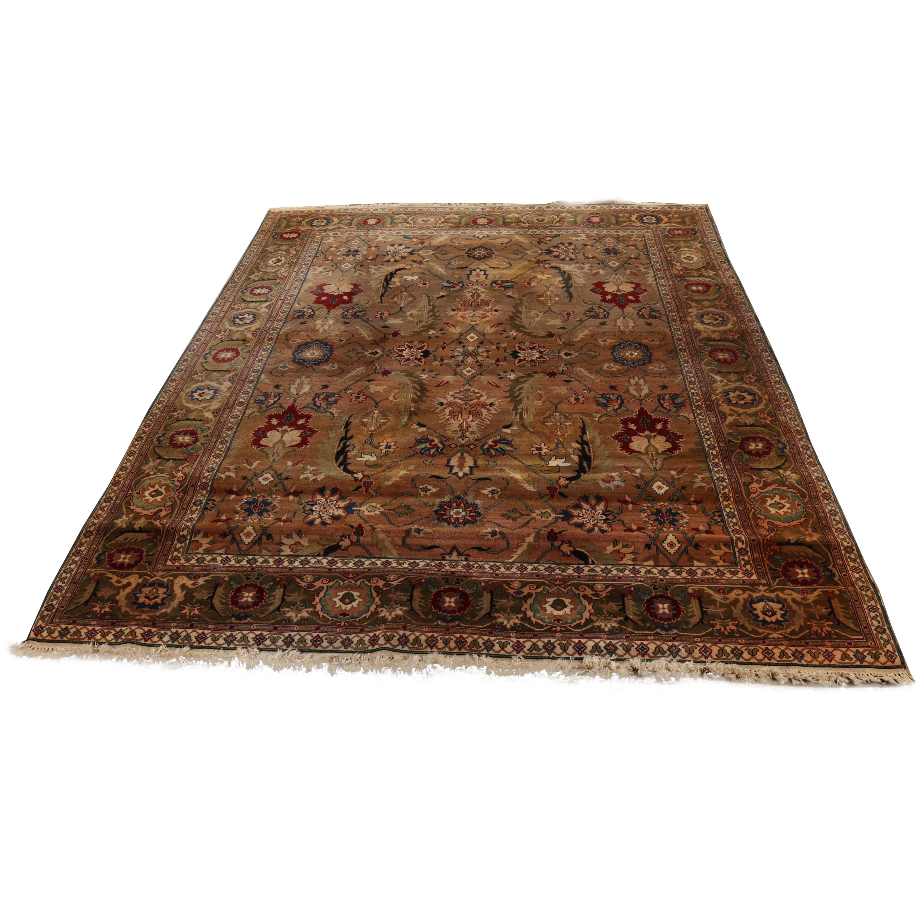 Hand-Knotted Indo-Persian Wool Rug