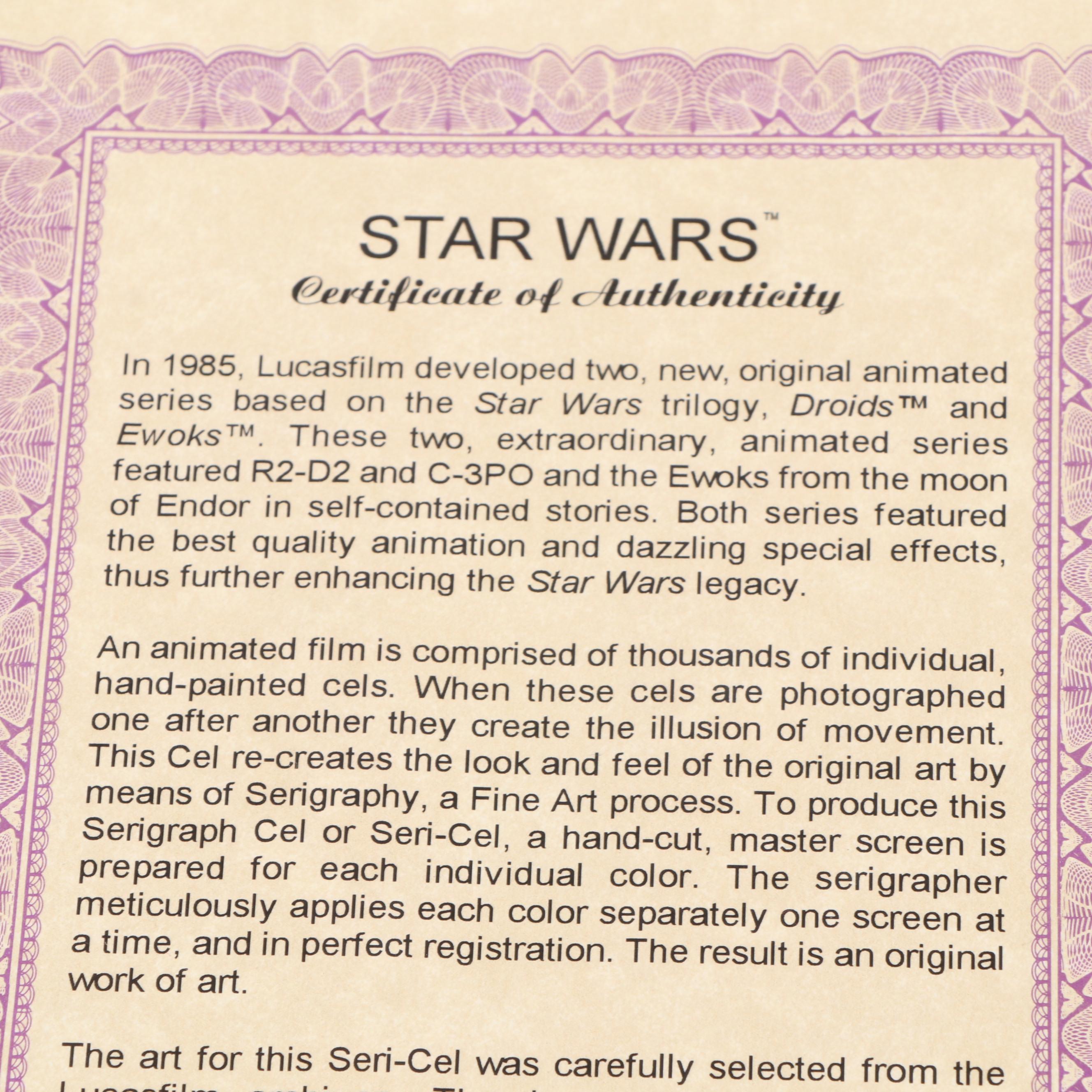 LucasFilm "Ewoks" Animated Series Limited Edition Animation Cel