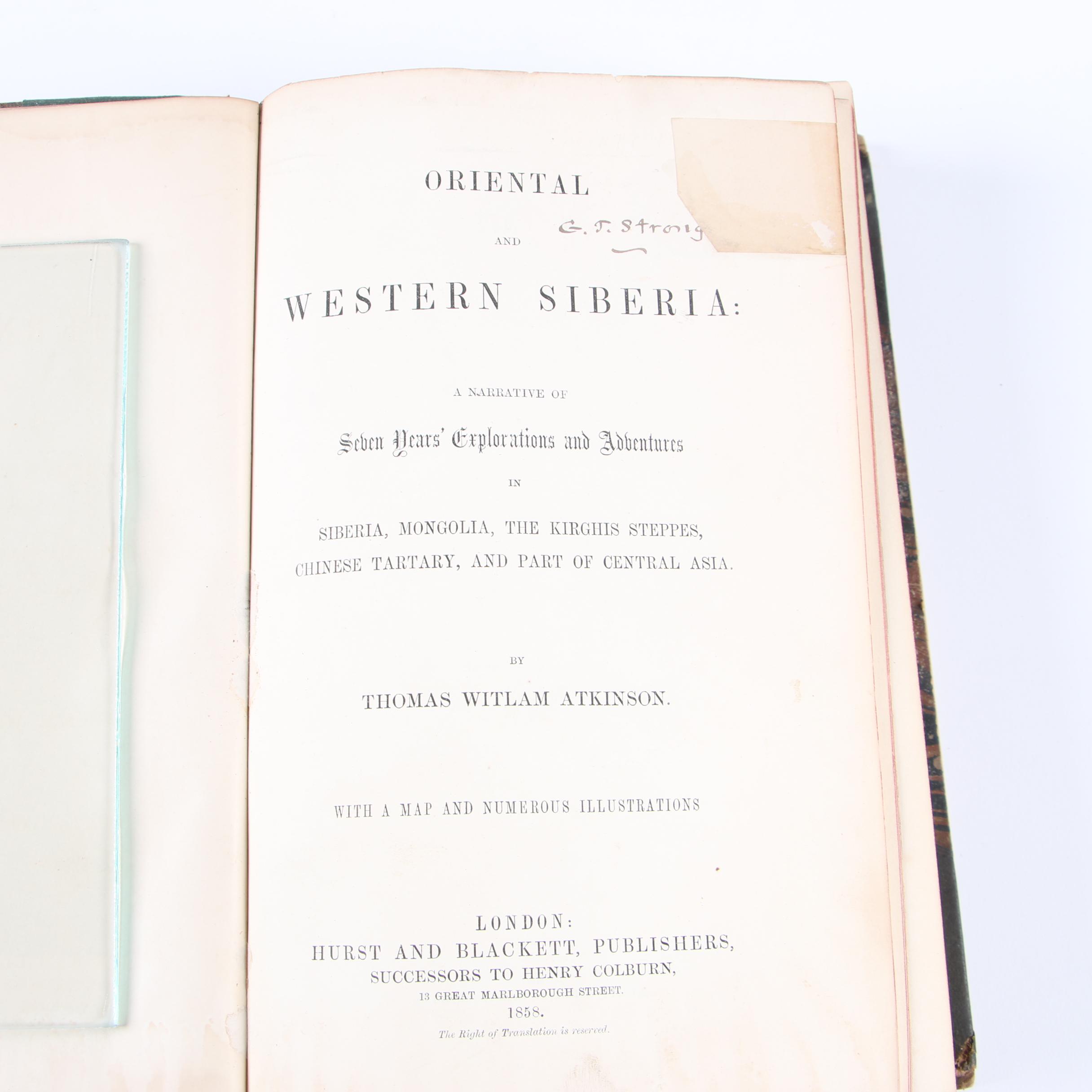 Travel Writing Books by Thomas Witlam Atkinson, Mid 19th Century