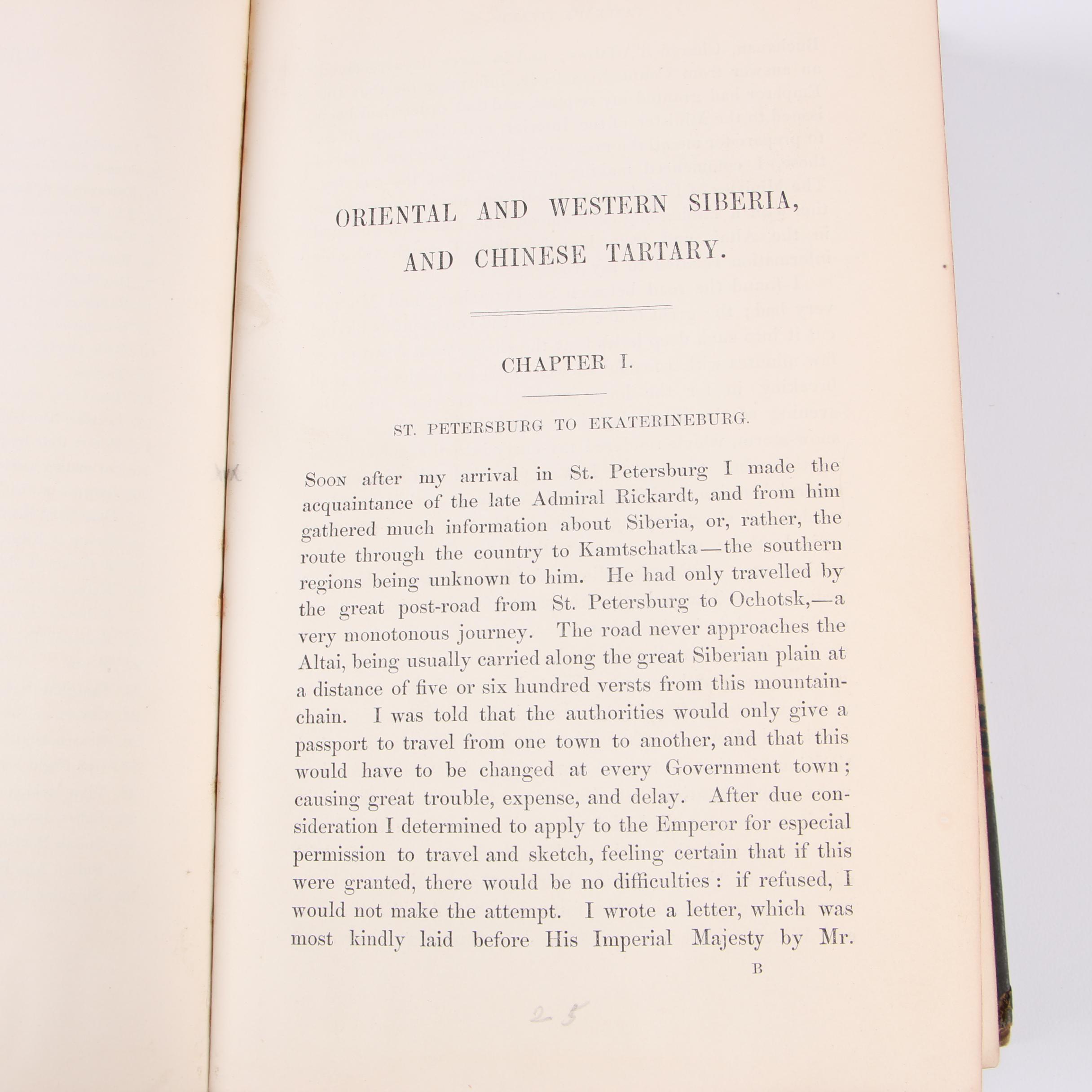 Travel Writing Books by Thomas Witlam Atkinson, Mid 19th Century