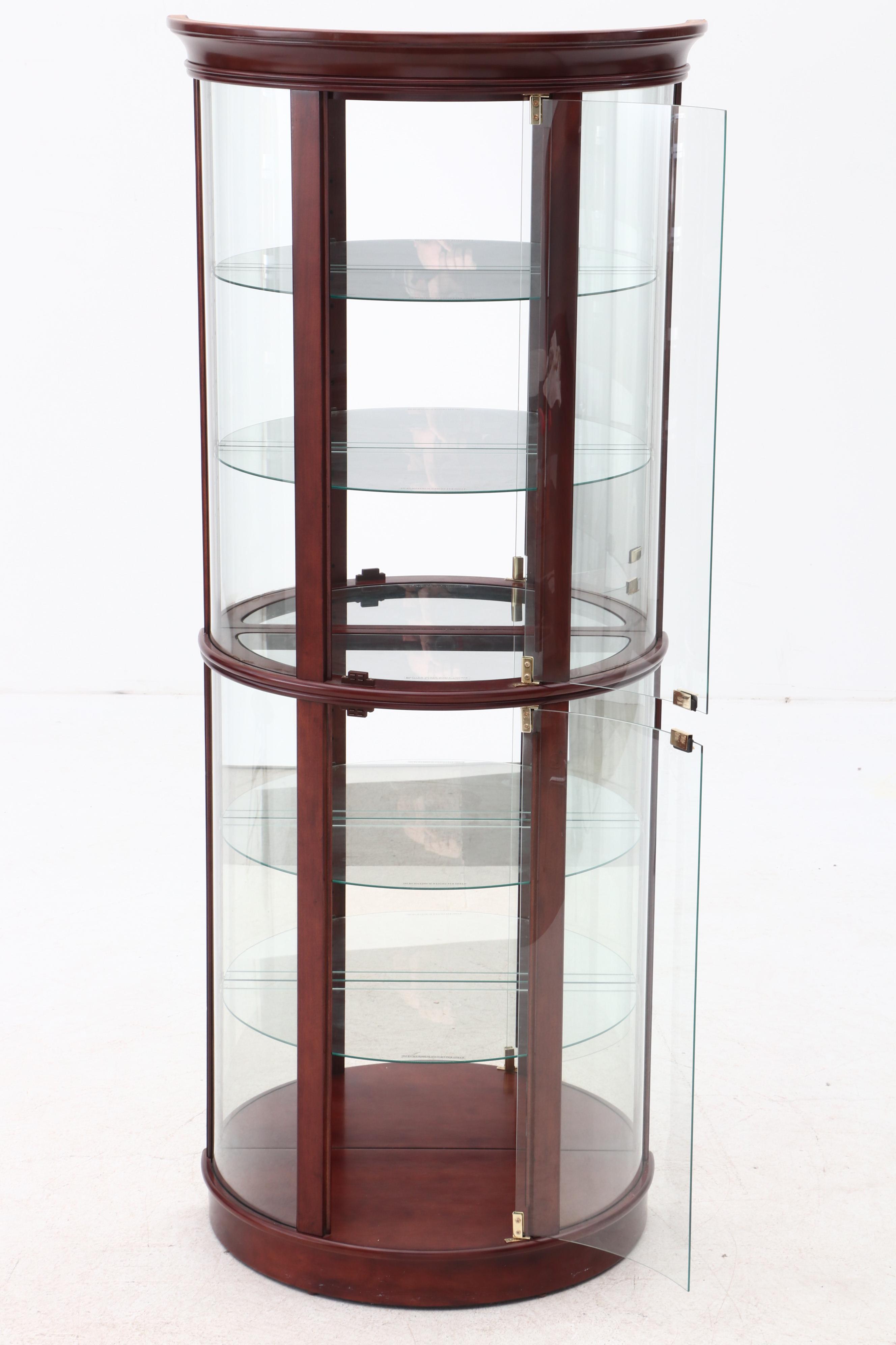 2013 Wood and Glass Illuminated Curio Cabinet by Home Meridian Furniture