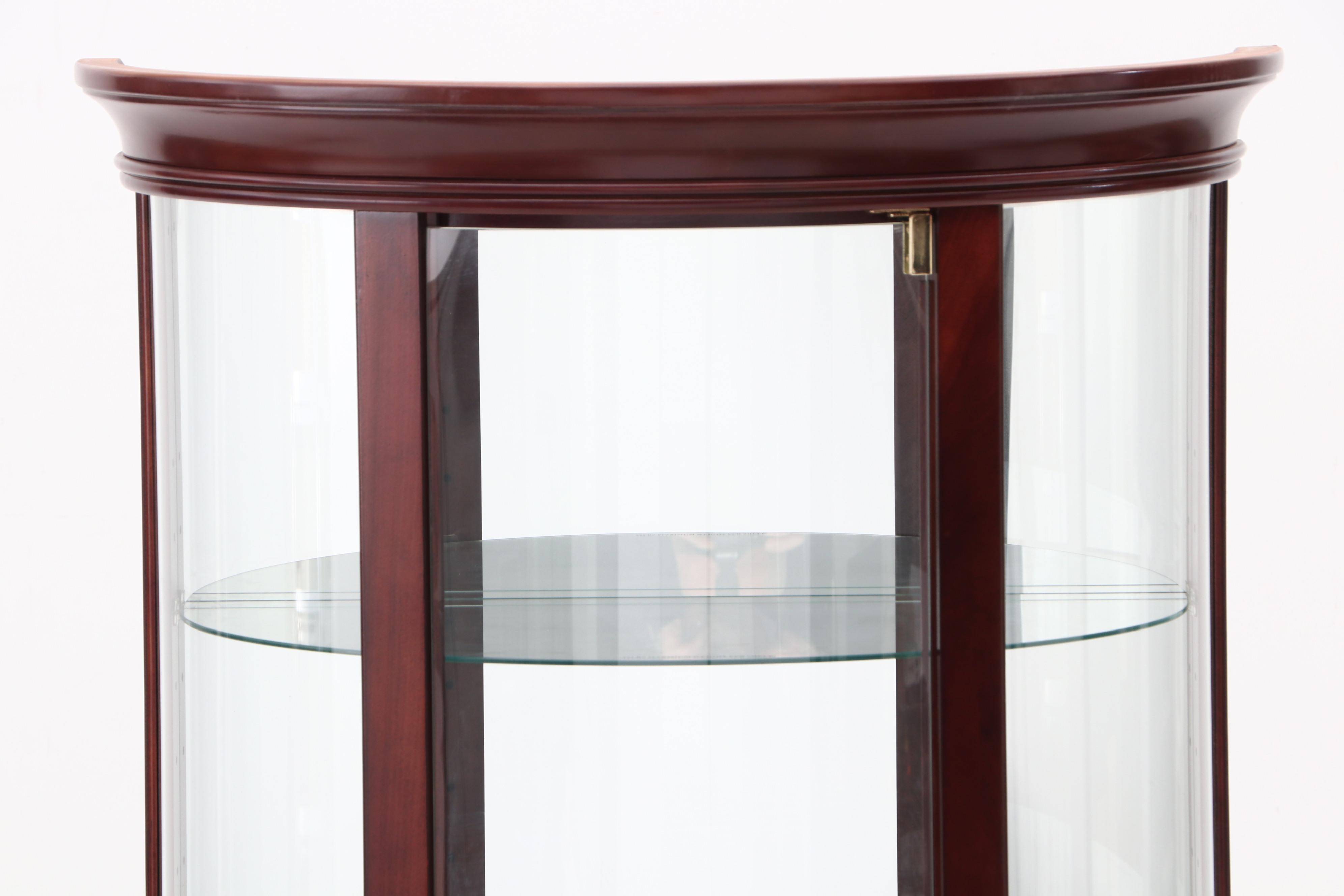 2013 Wood and Glass Illuminated Curio Cabinet by Home Meridian Furniture